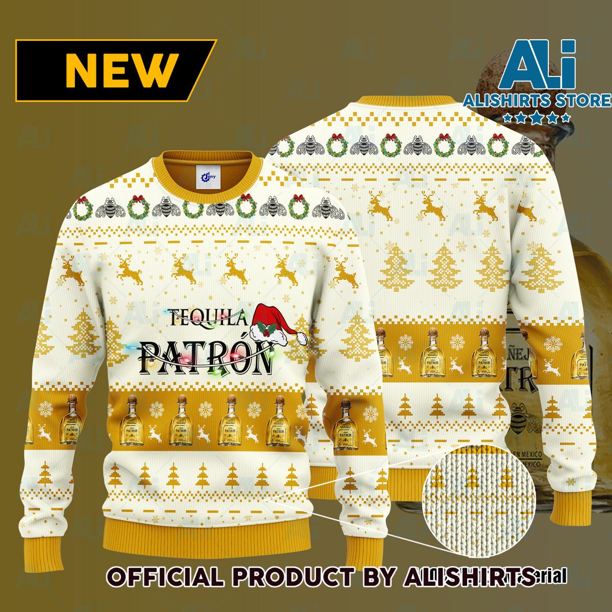 Patr’N Santa Hat Christmas Ugly Christmas Sweater