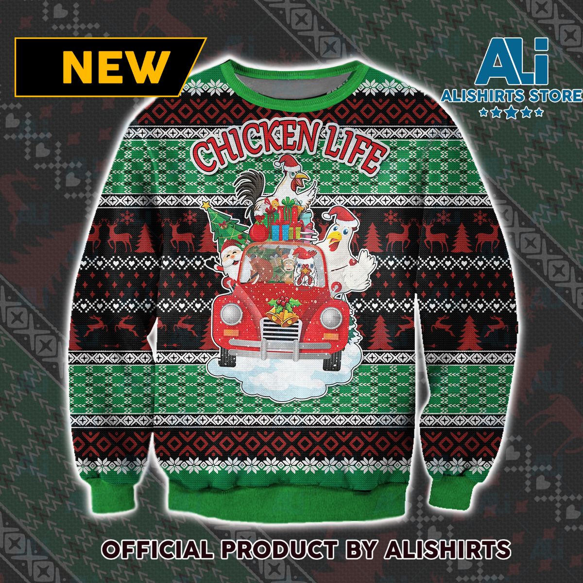 Chicken Life Merry Xmas Ugly Christmas Sweater