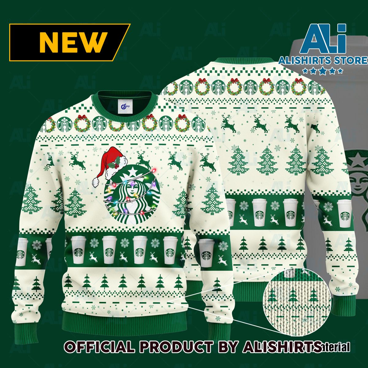 Starbucks Santa Hat Christmas Ugly Christmas Sweater
