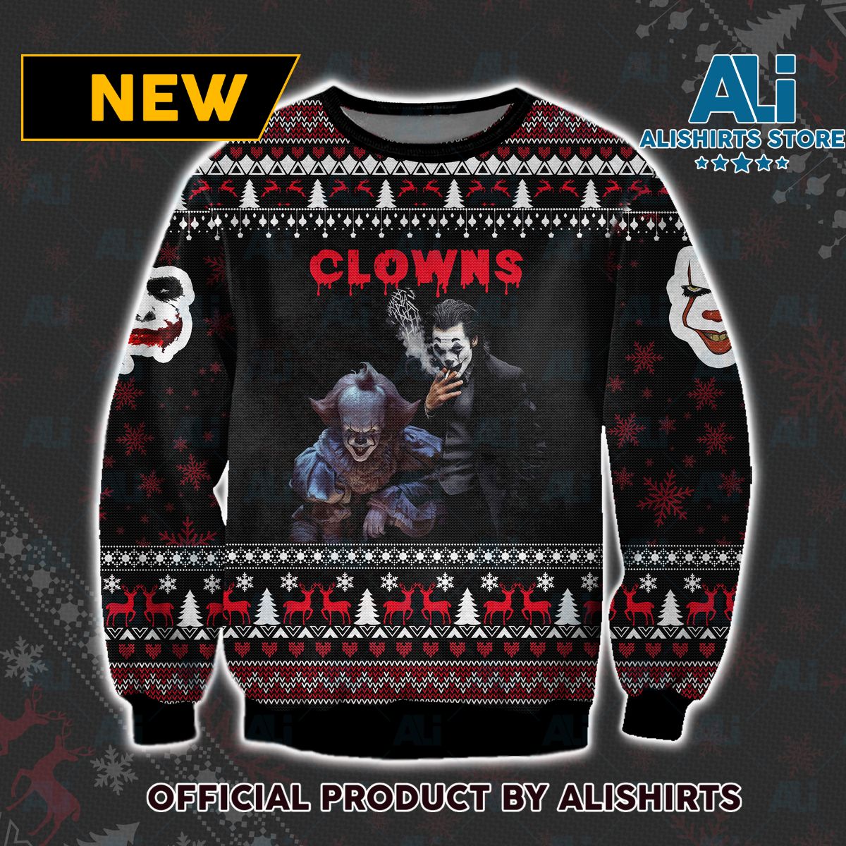 We Are All Clowns Ugly Christmas Sweater