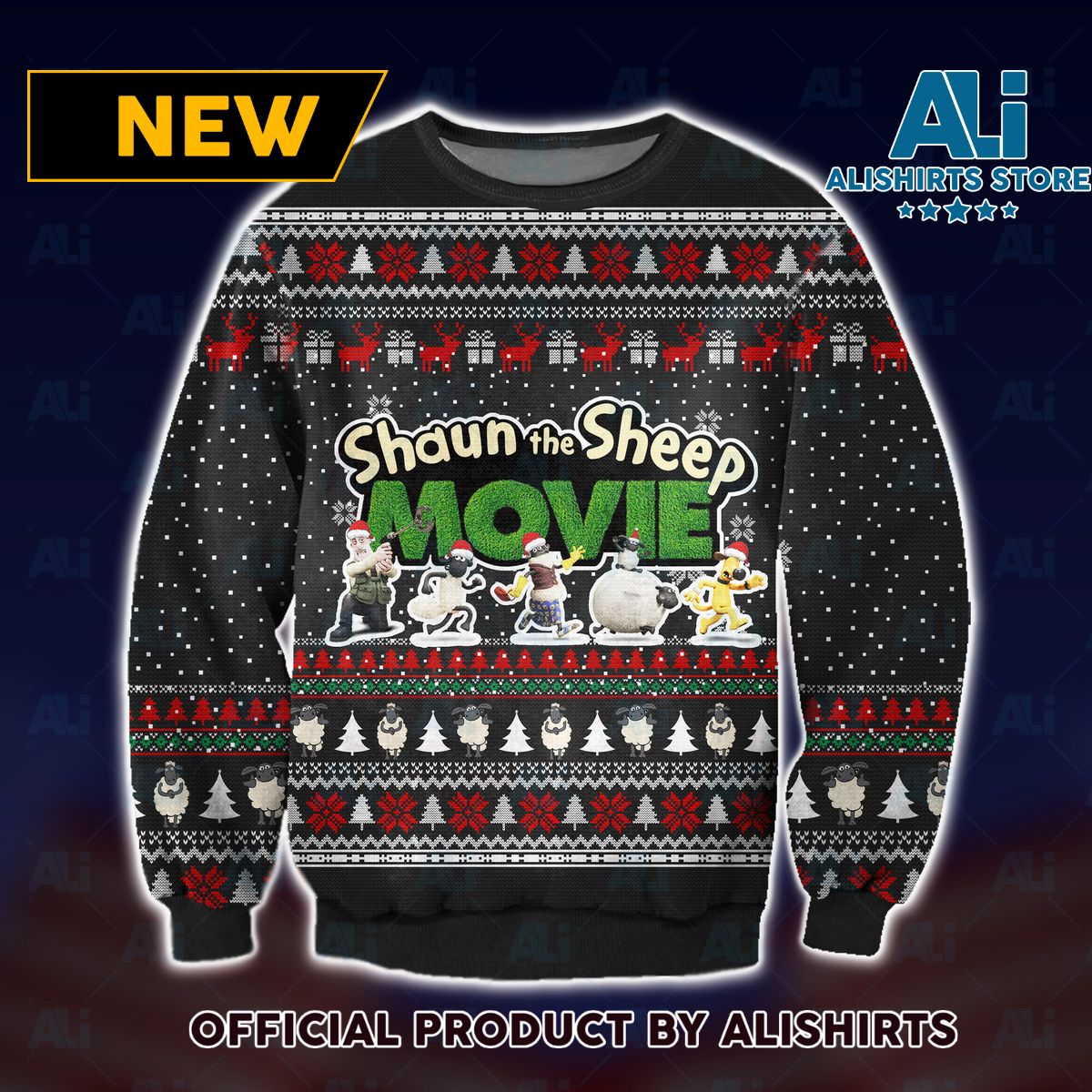 Shaun the Sheep Merry Xmas Ugly Christmas Sweater