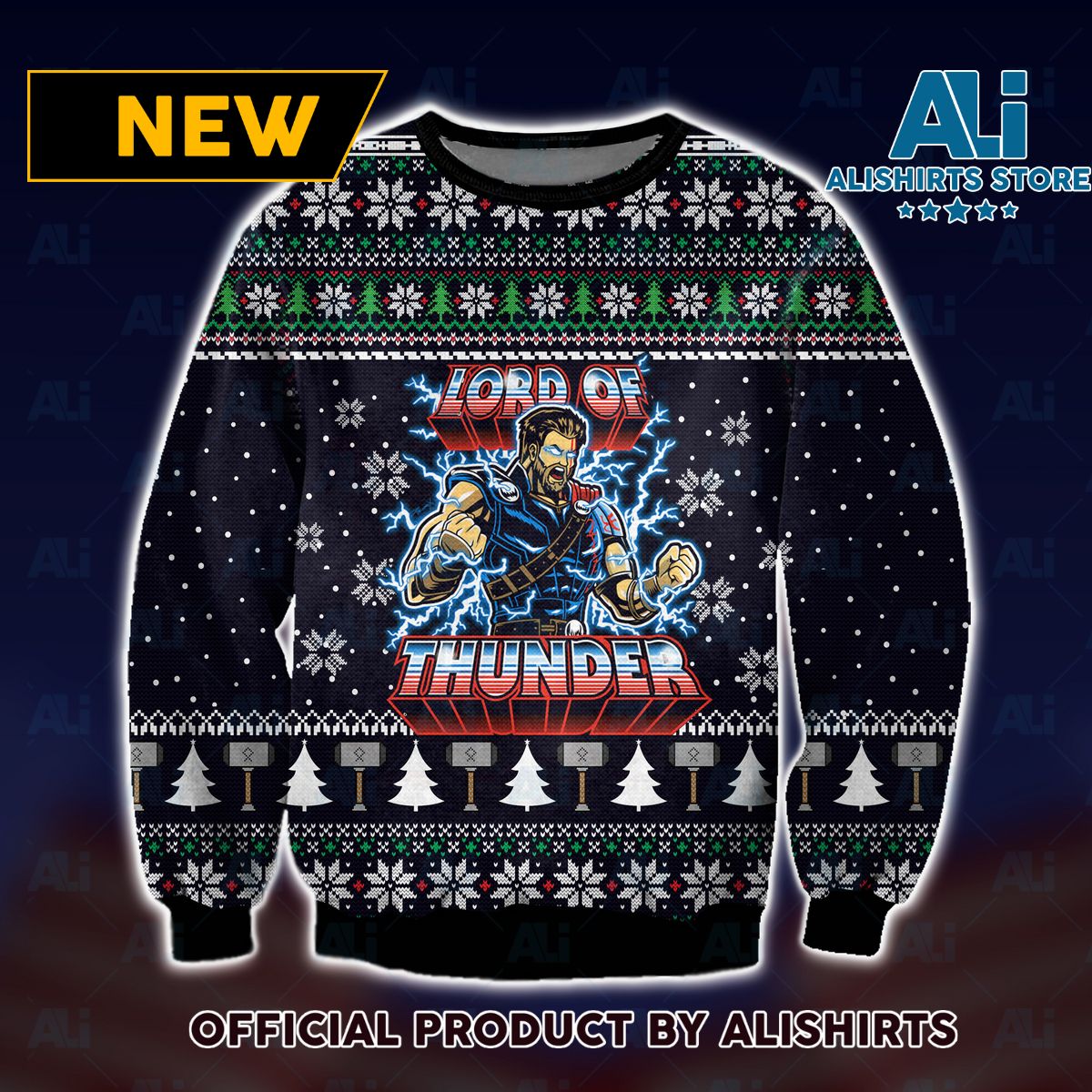 Thor Lord of Thunder Ugly Christmas Sweater