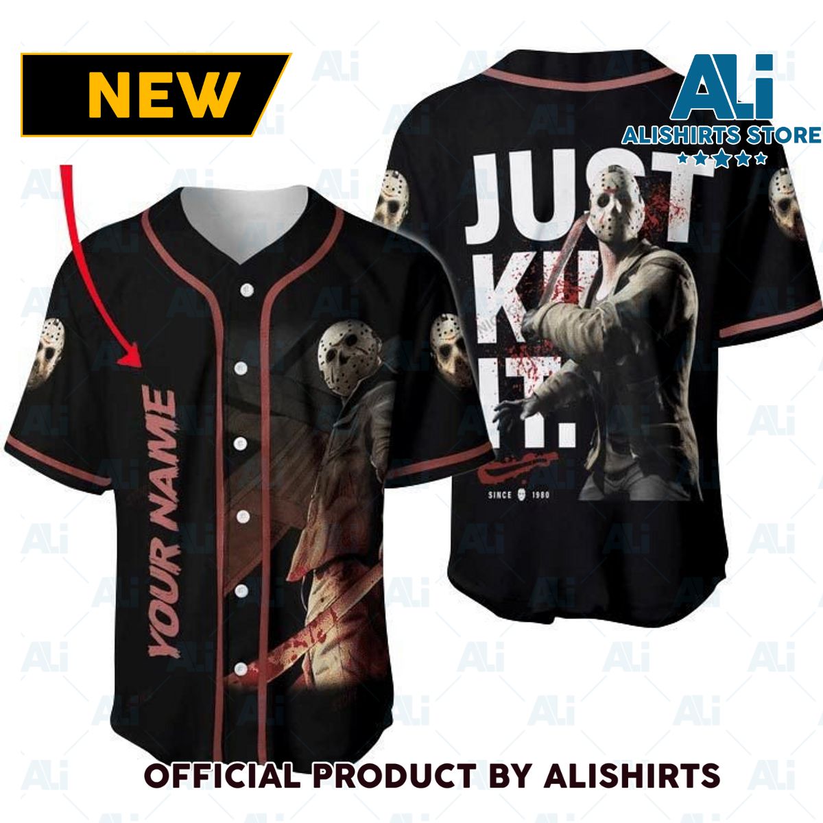 Personalized Horror Jason Voorhees Just Kill It Baseball Jersey