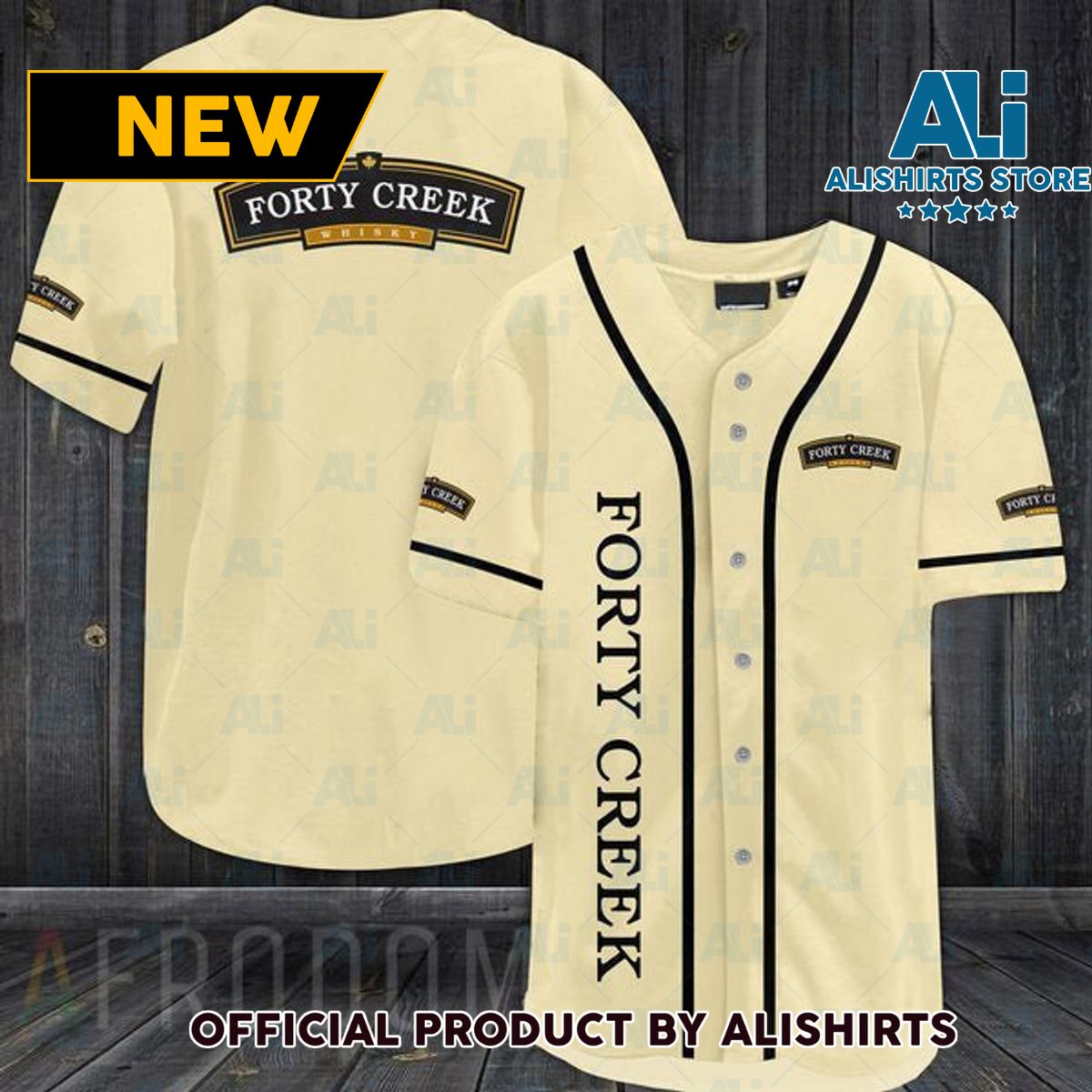 Beige Forty Creek Baseball Jersey