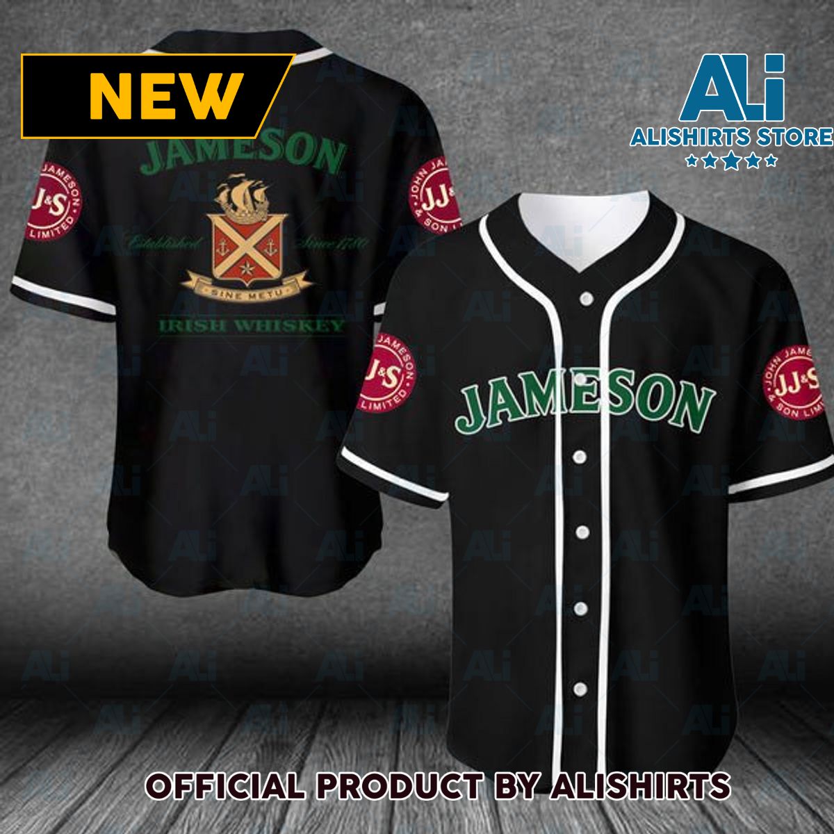 Black Jameson Whiskey Jersey Shirt