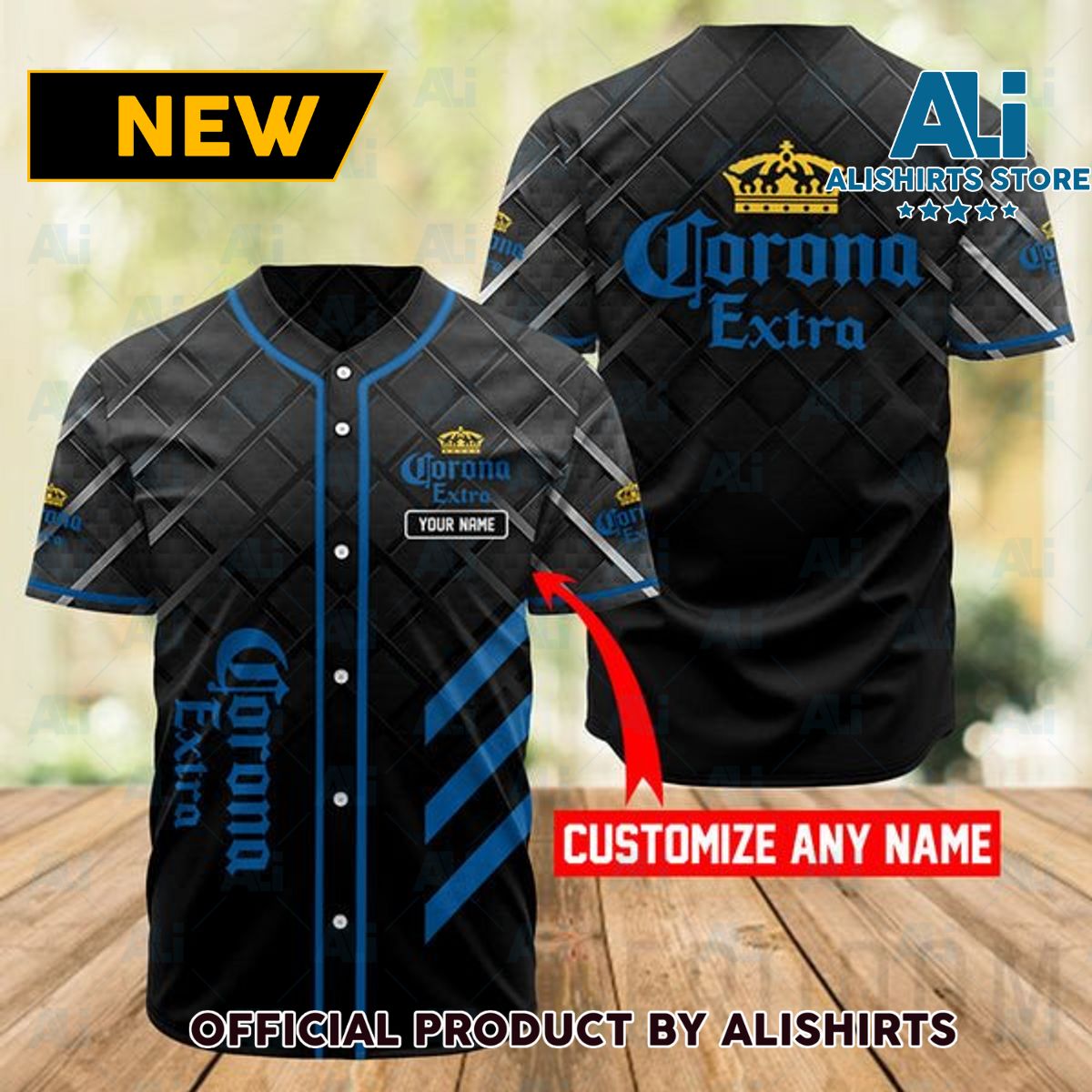 Personalized Black Corona Beer Baseball Jersey