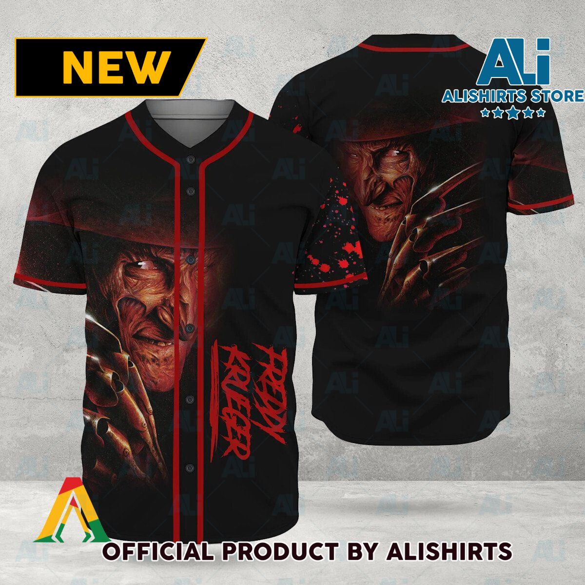 Horror Freddy Krueger Bloody Baseball Jersey