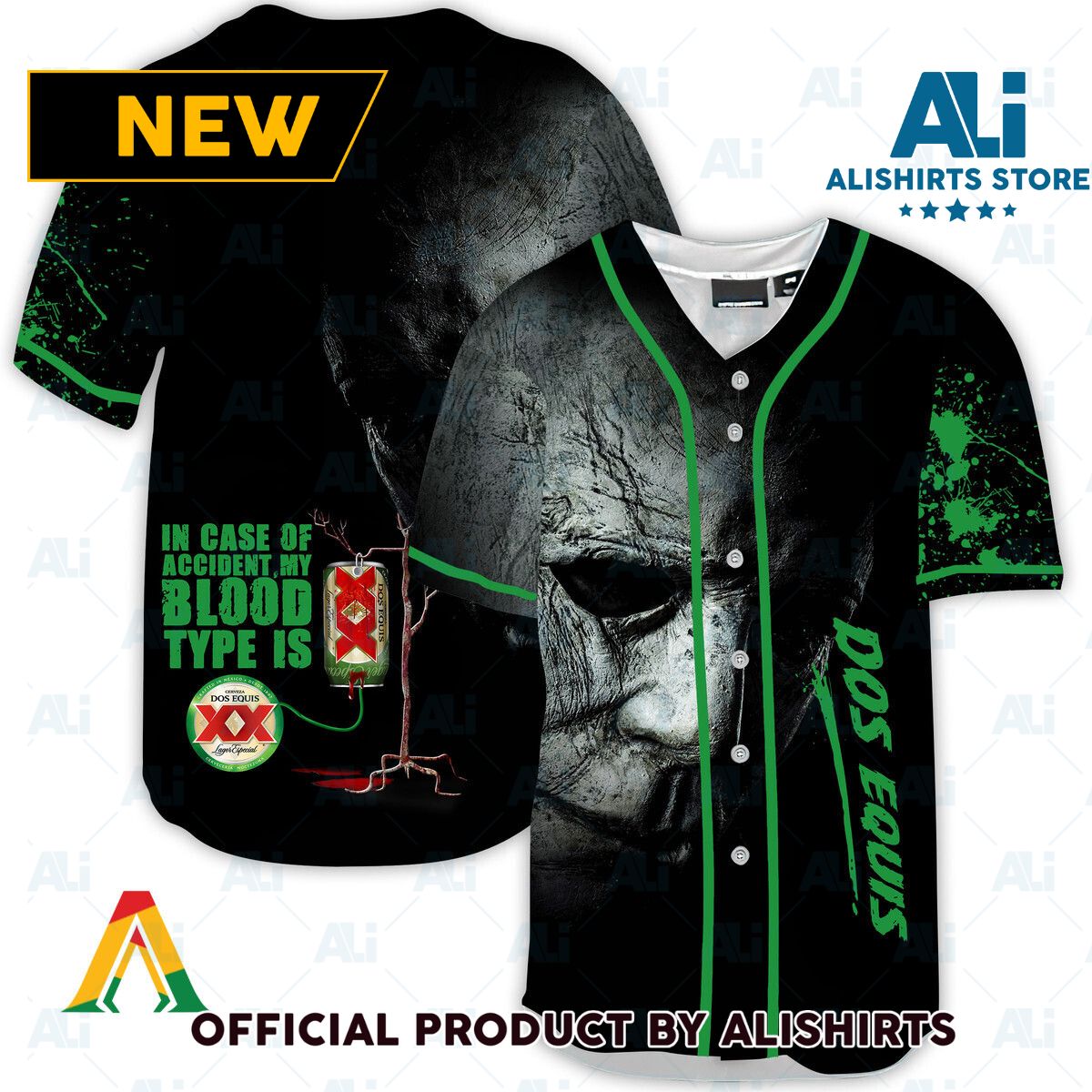 Halloween Horror Michael Myers Dos Equis Baseball Jersey