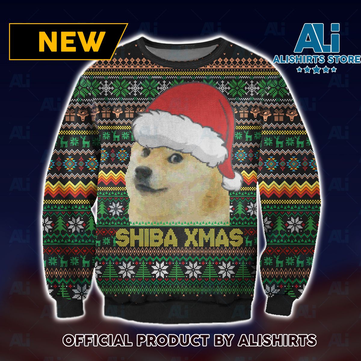 Shiba Dog Meme Xmas Ugly Christmas Sweater