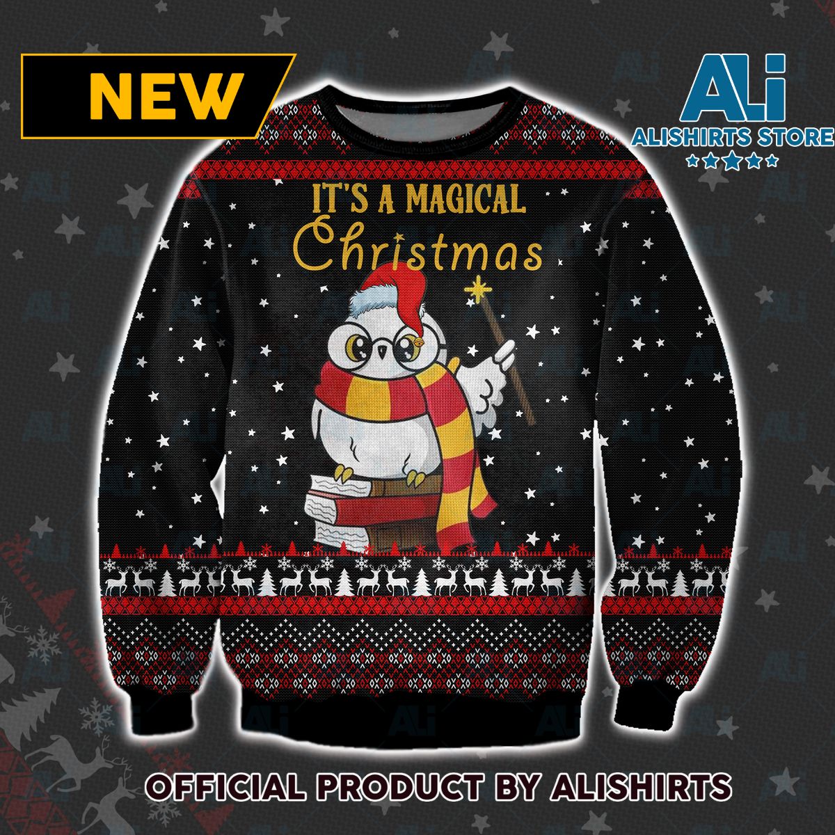 Hedwig Magical Christmas Ugly Christmas Sweater