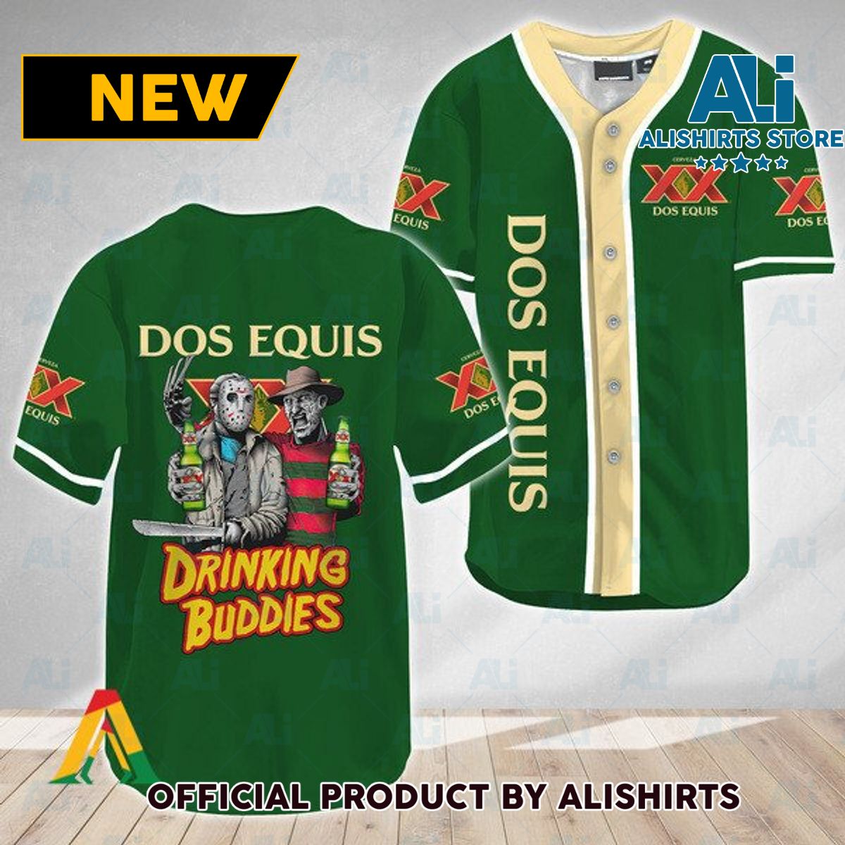 Horror Freddy Jason Drinking Buddies Dos Equis Baseball Jersey