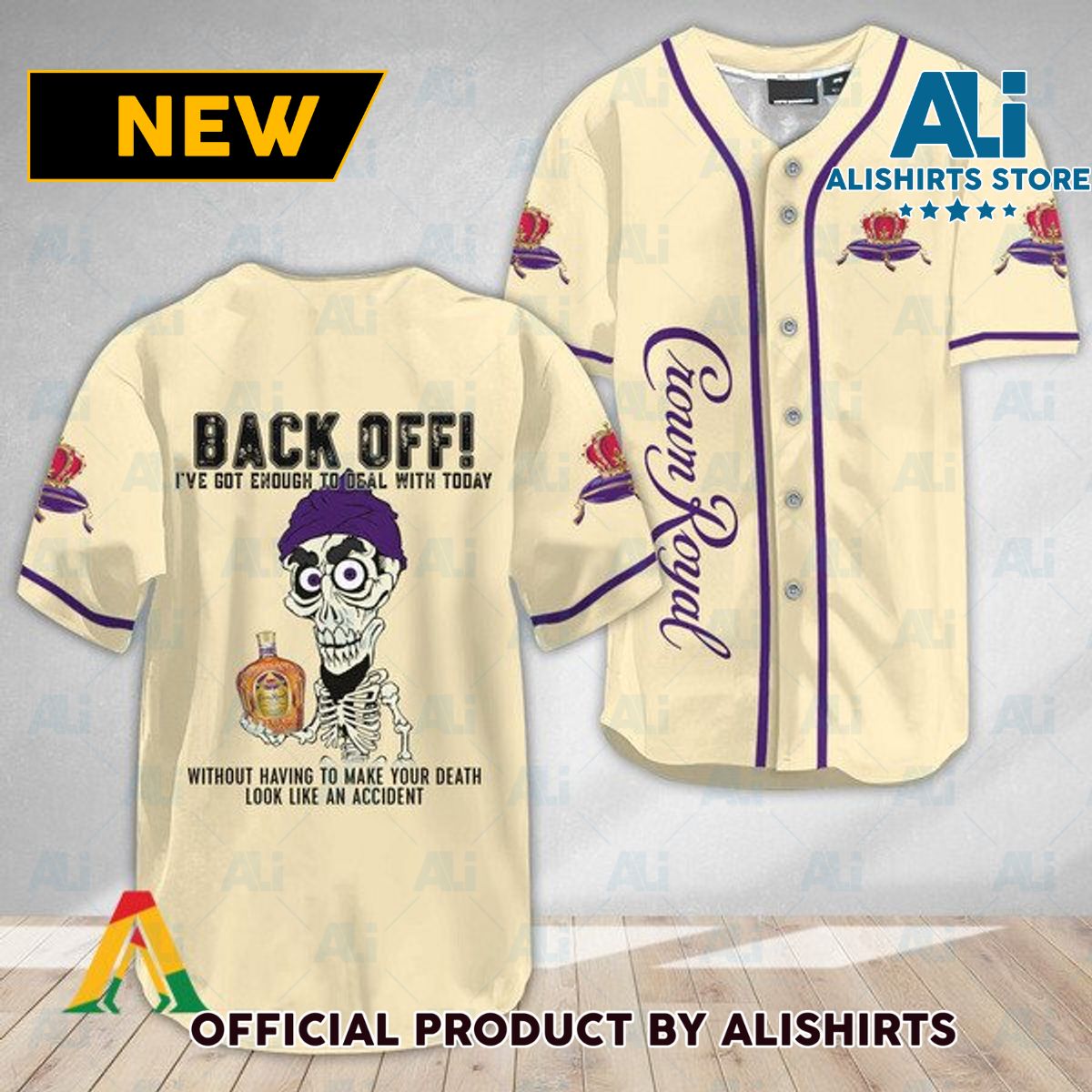 Achmed Back Off With Crown Royal Baseball Jersey