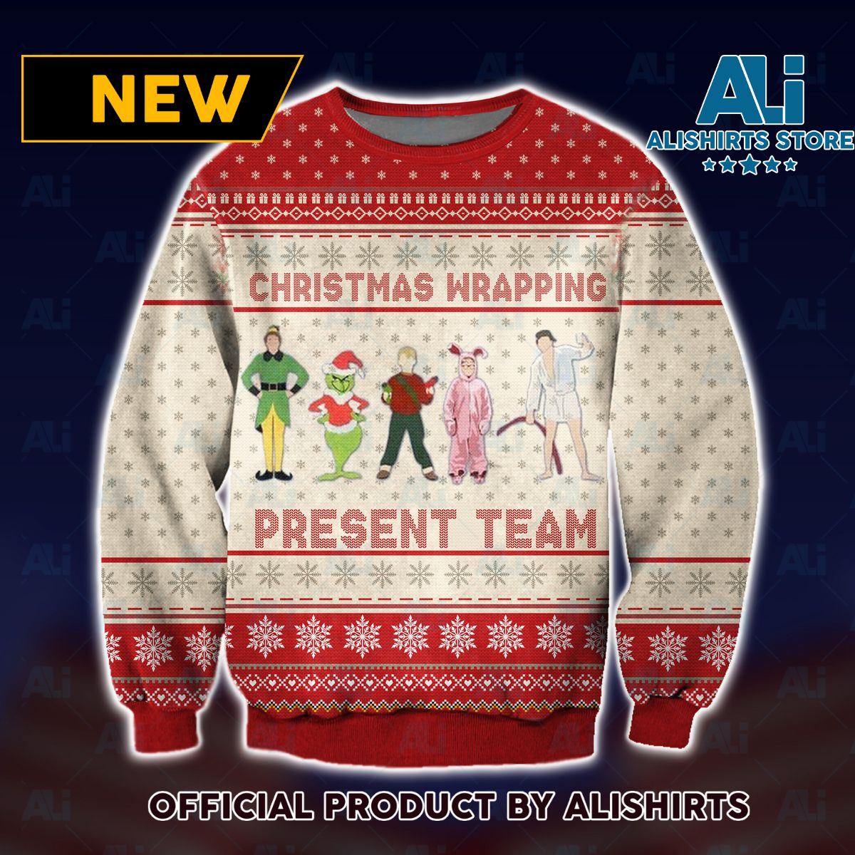 Christmas Wrapping Present Team Ugly Christmas Sweater