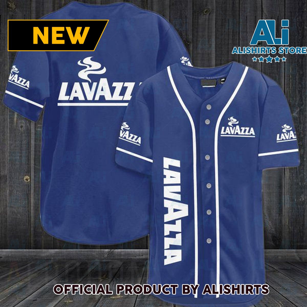 Blue Lavazza Coffee Baseball Jersey