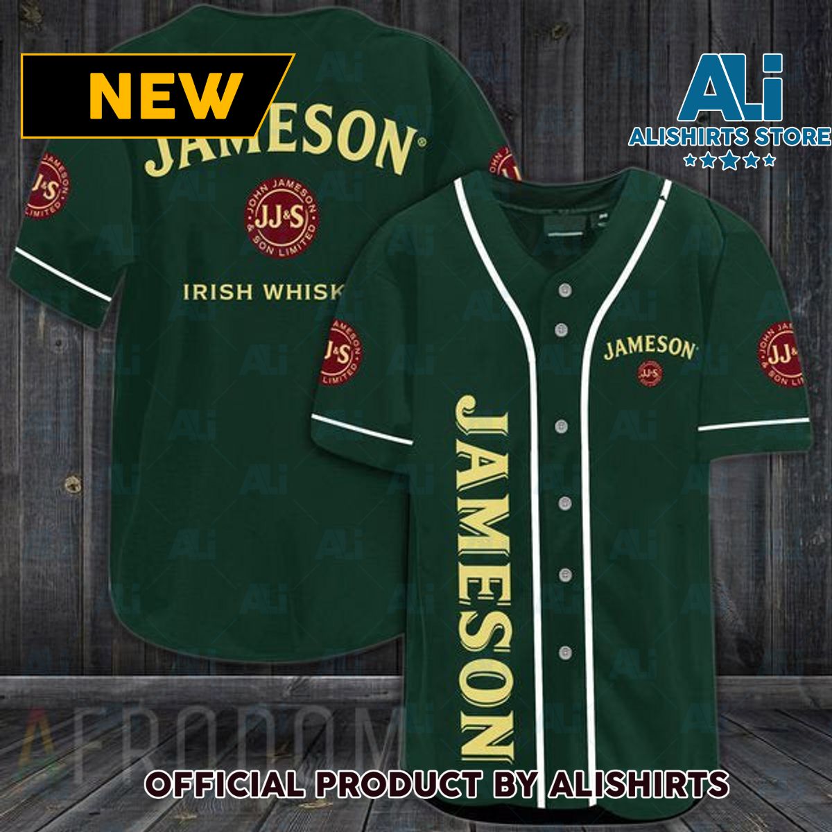 Green Jameson Whiskey Baseball Jersey