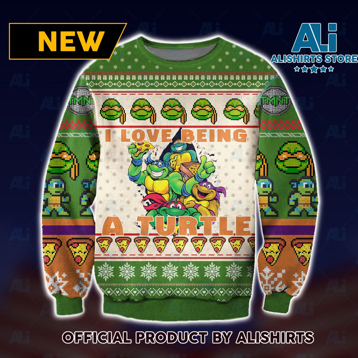 I Love Being A Turtle Ninja Turtle Christmas Sweater