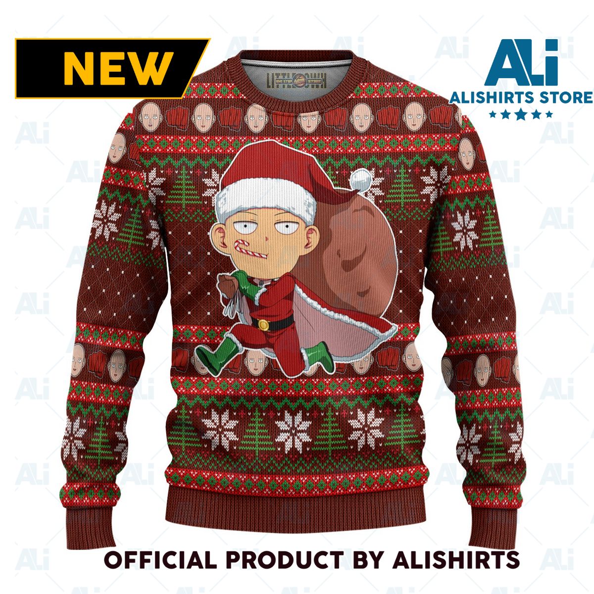 One Punch Man Ugly Christmas Sweater Anime