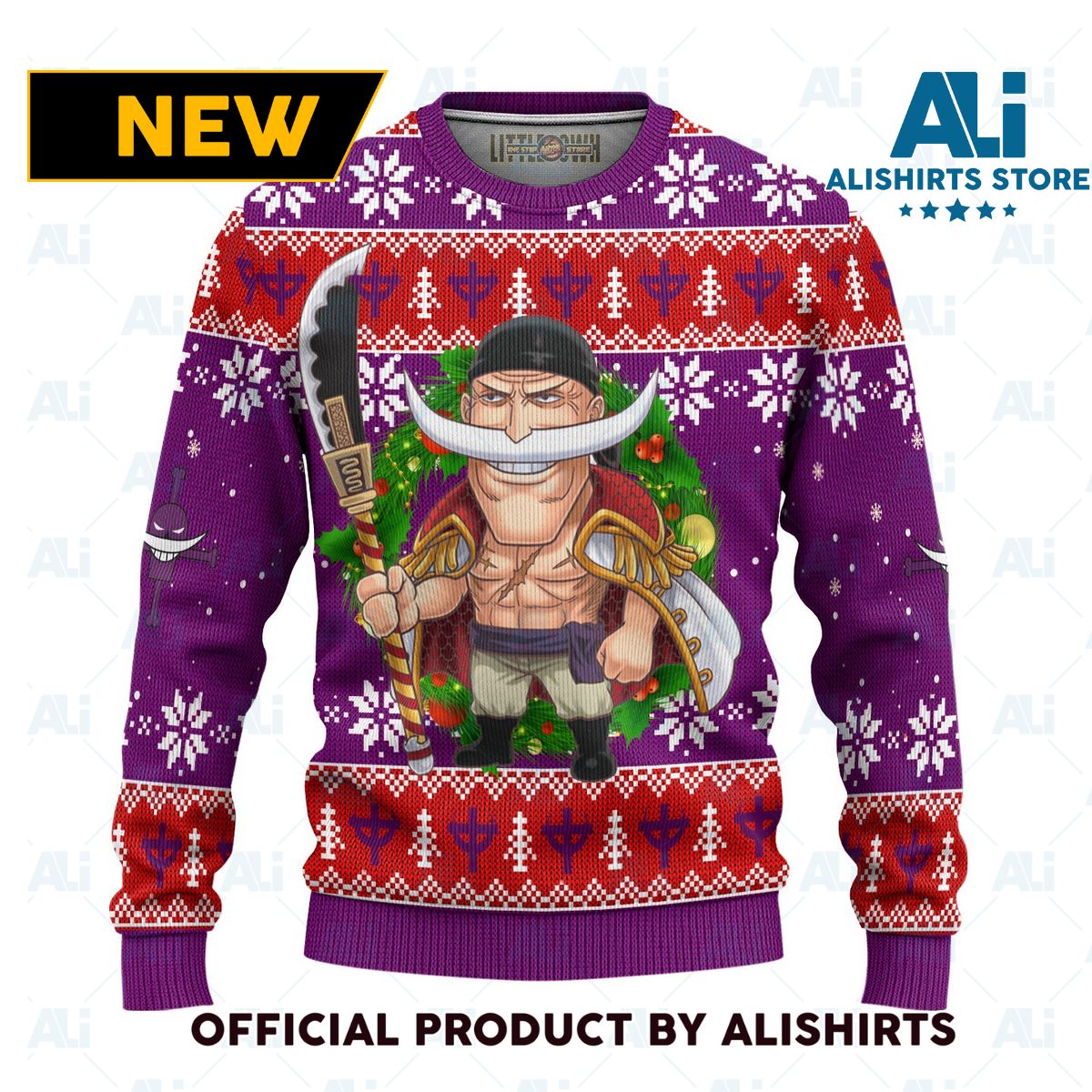 Edward Newgate One Piece Anime Ugly Christmas Sweater