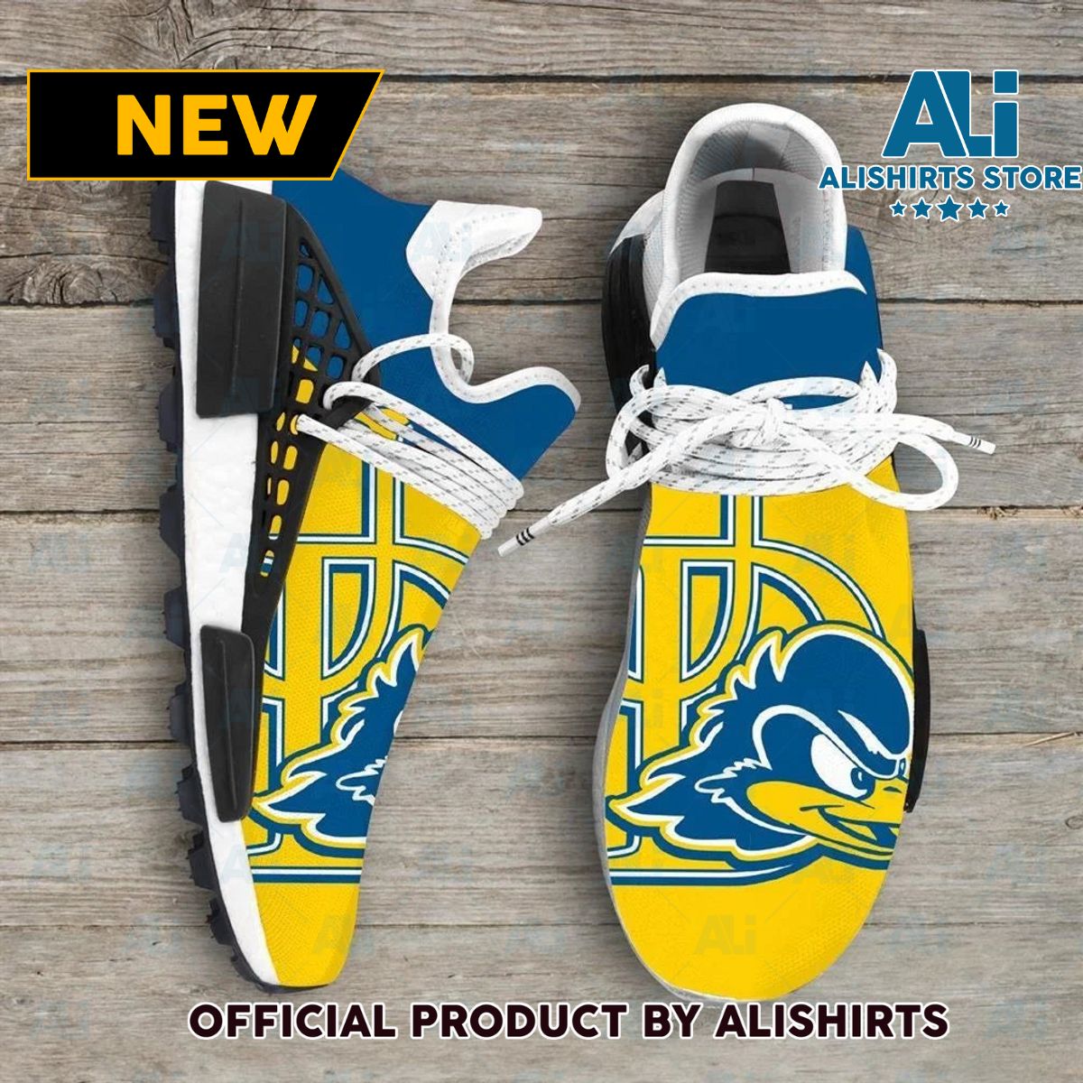 Delaware Fightin NCAA Sport Teams Human Race Adidas NMD Sneakers