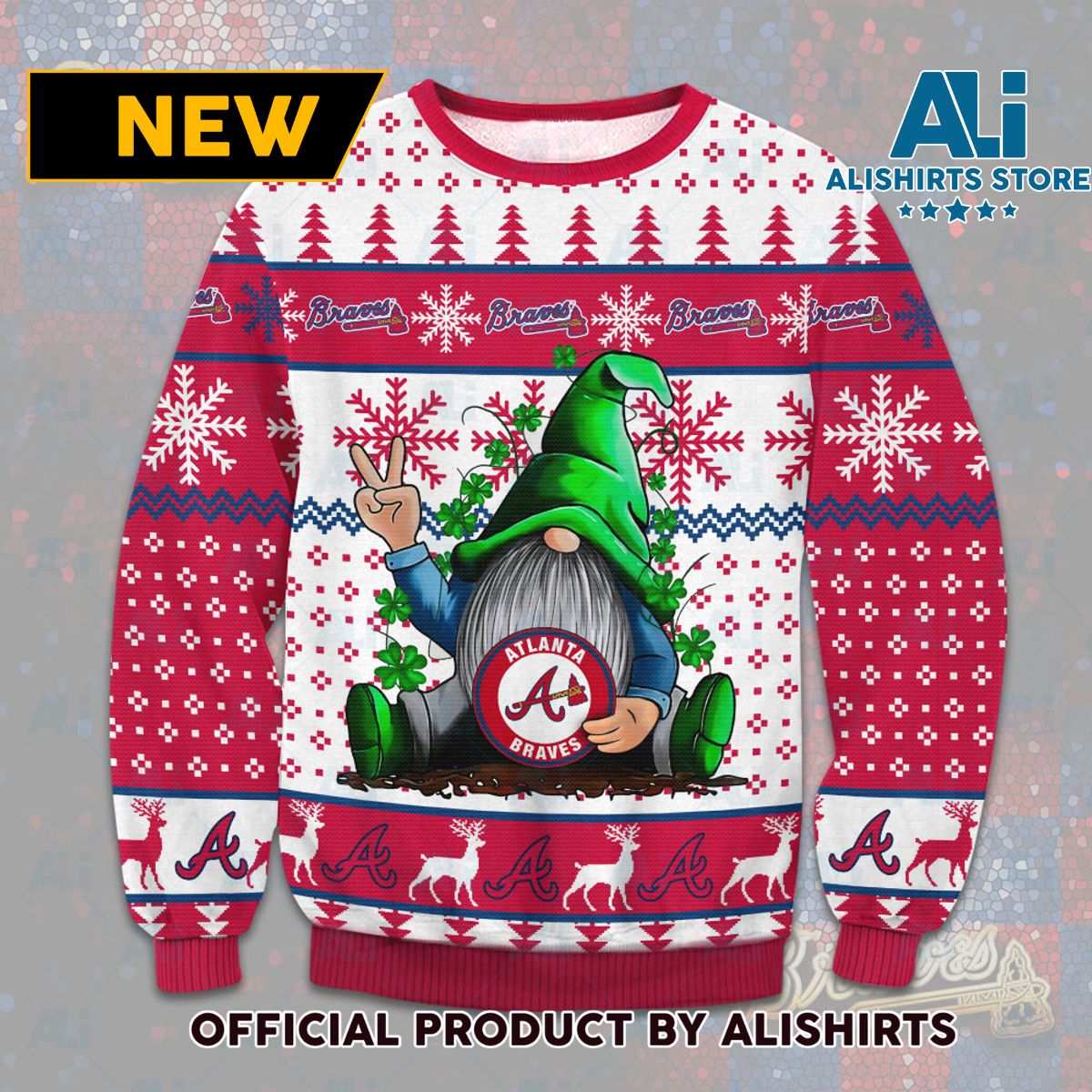 Atlanta Braves Gnome Ugly Christmas Sweater