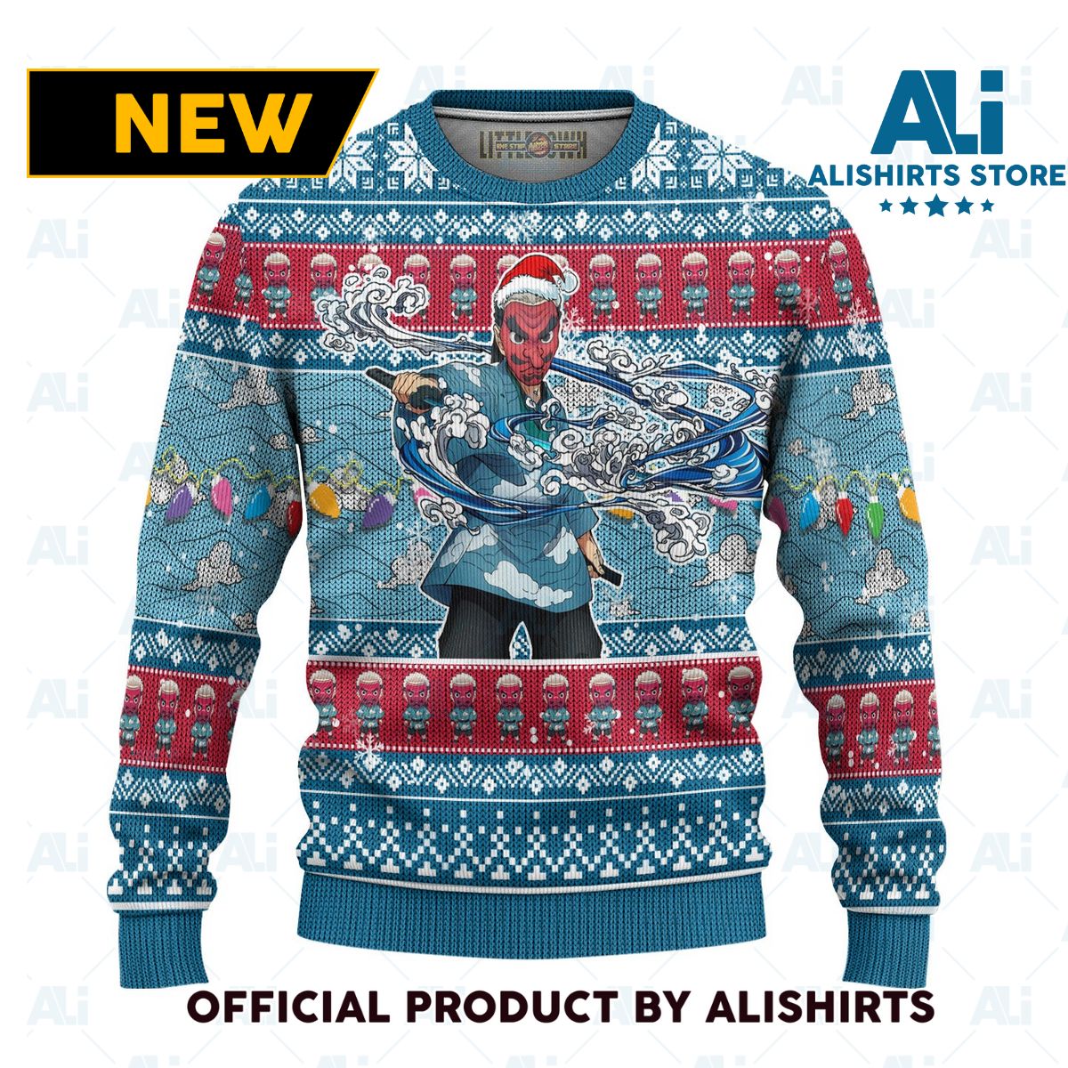 Demon Slayer Sakonji Urokodaki Anime Ugly Christmas Sweater