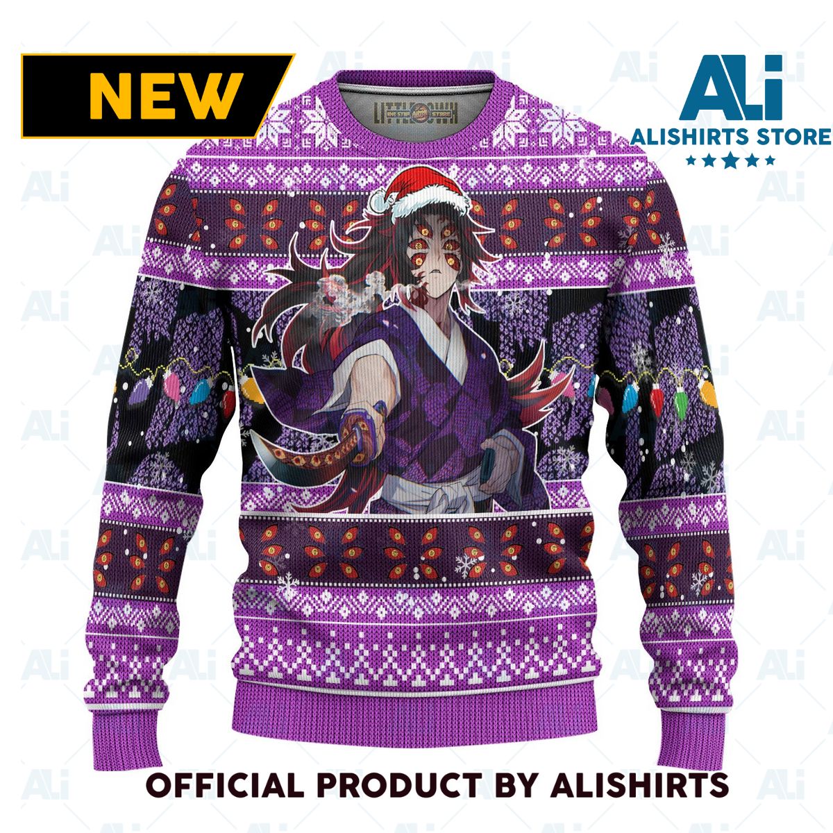 Demon Slayer Kokushibo Anime Ugly Christmas Sweater