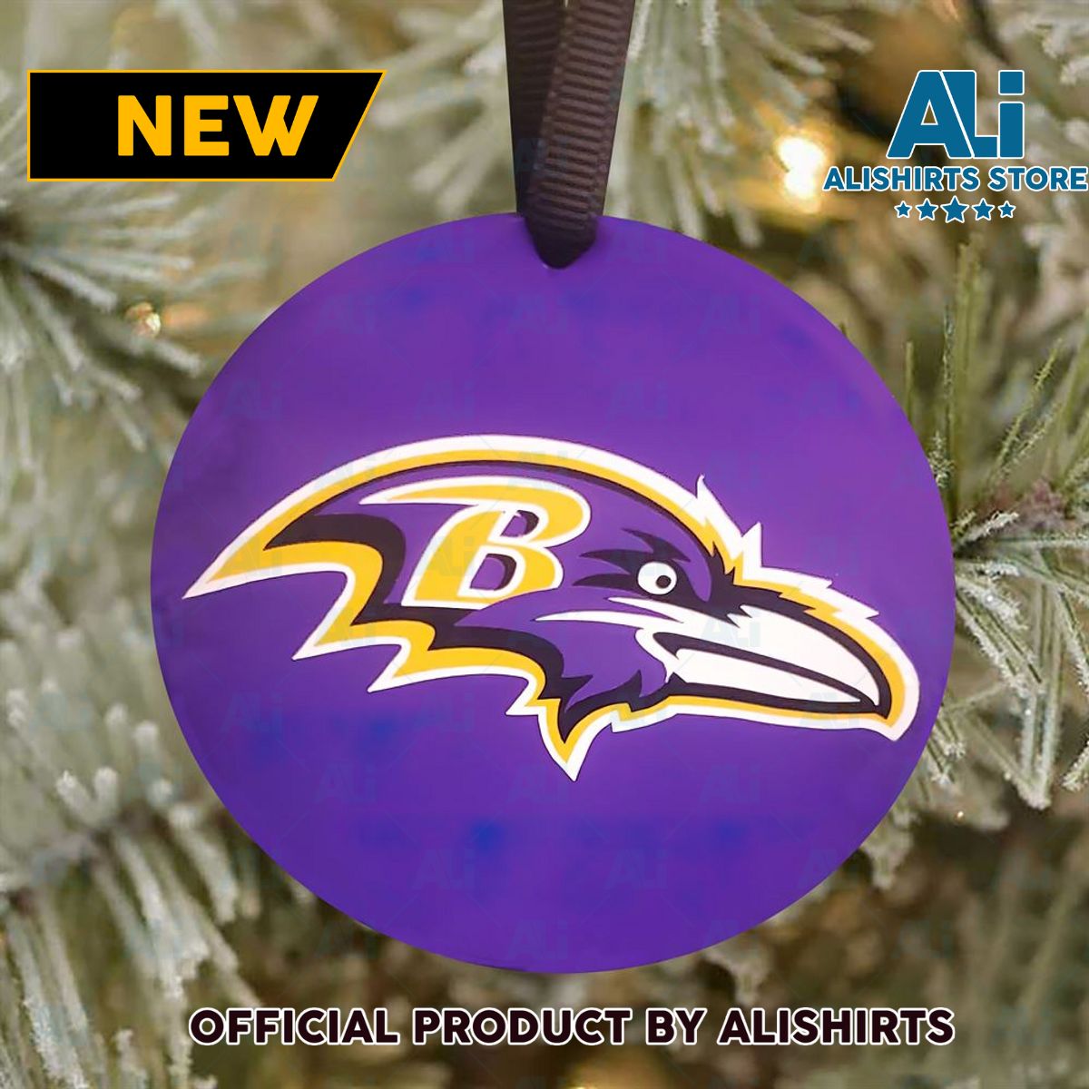 Baltimore Ravens Logo Christmas Hanging Tree NFL Ornaments 2022