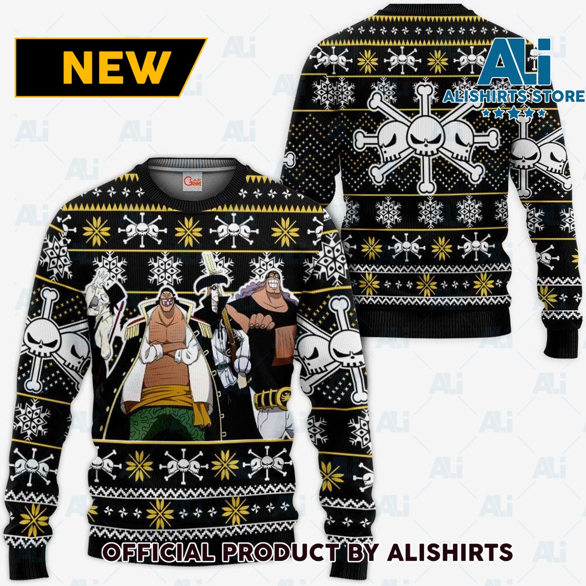 Blackbeard Pirates Ugly Christmas Sweater Custom Anime One Piece