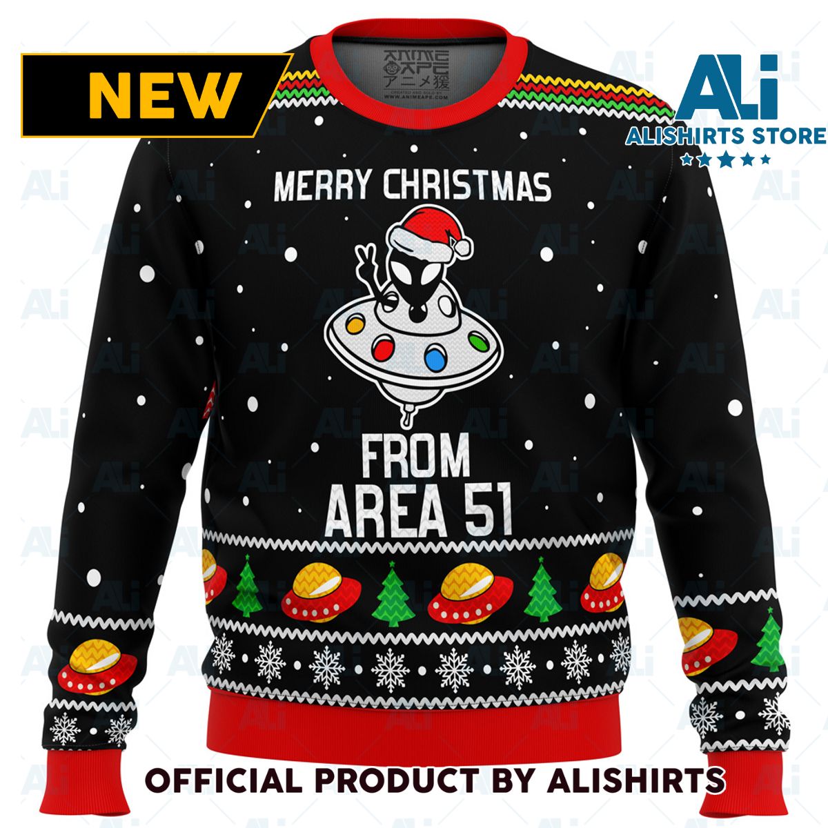 Area 51 Aliens Ugly Christmas Sweater