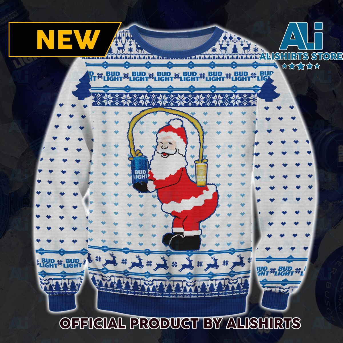 Bud Light Santa Ugly Christmas Sweater