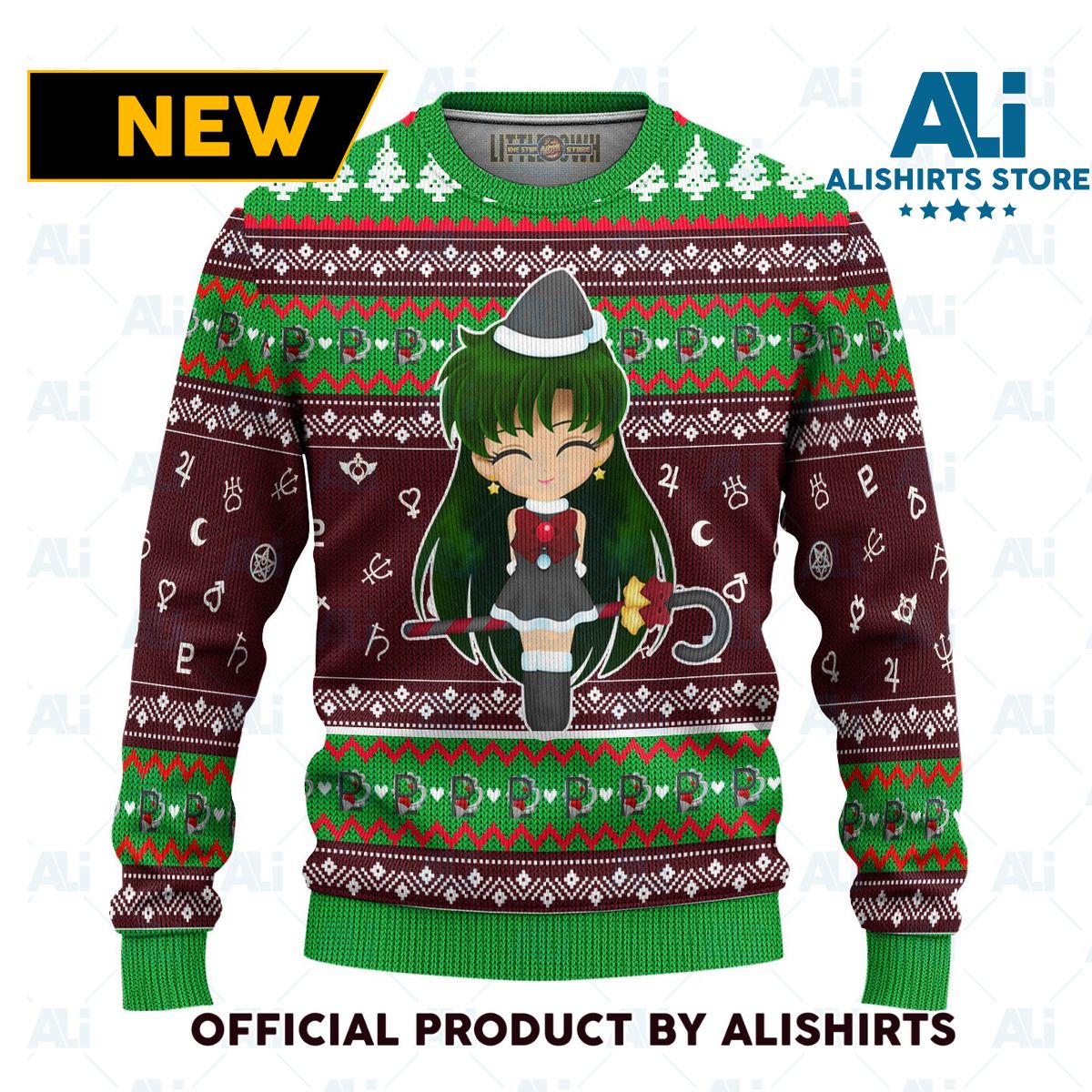 Sailor Pluto Ugly Christmas Sweater Sailor Moon Anime