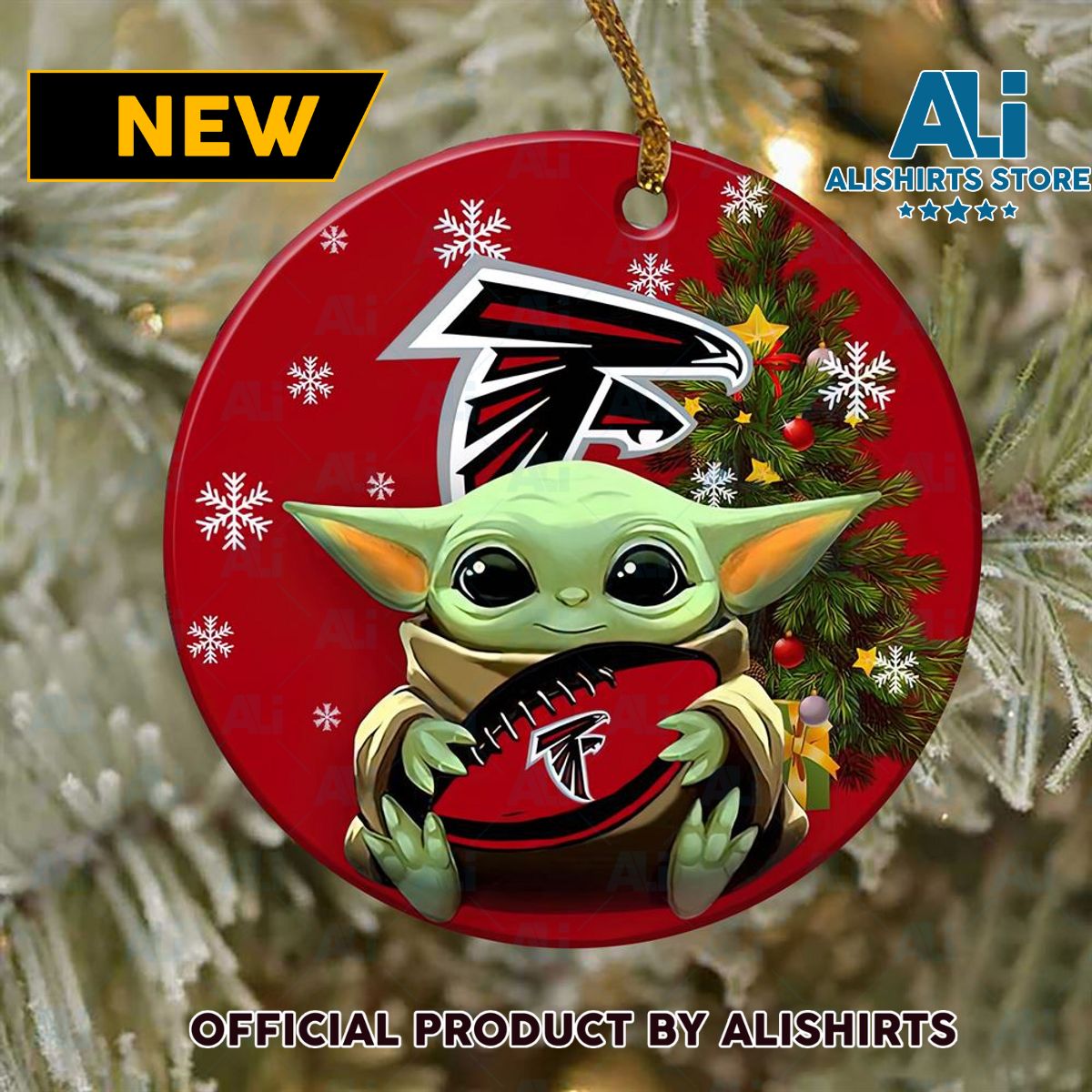 Atlanta Falcons Baby Yoda NFL Ornaments 2022