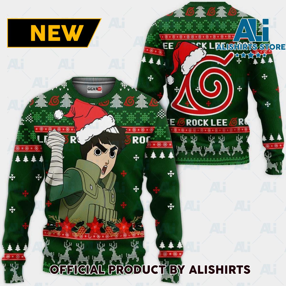 Rock Lee Ugly Christmas Sweater Custom Nrt Anime