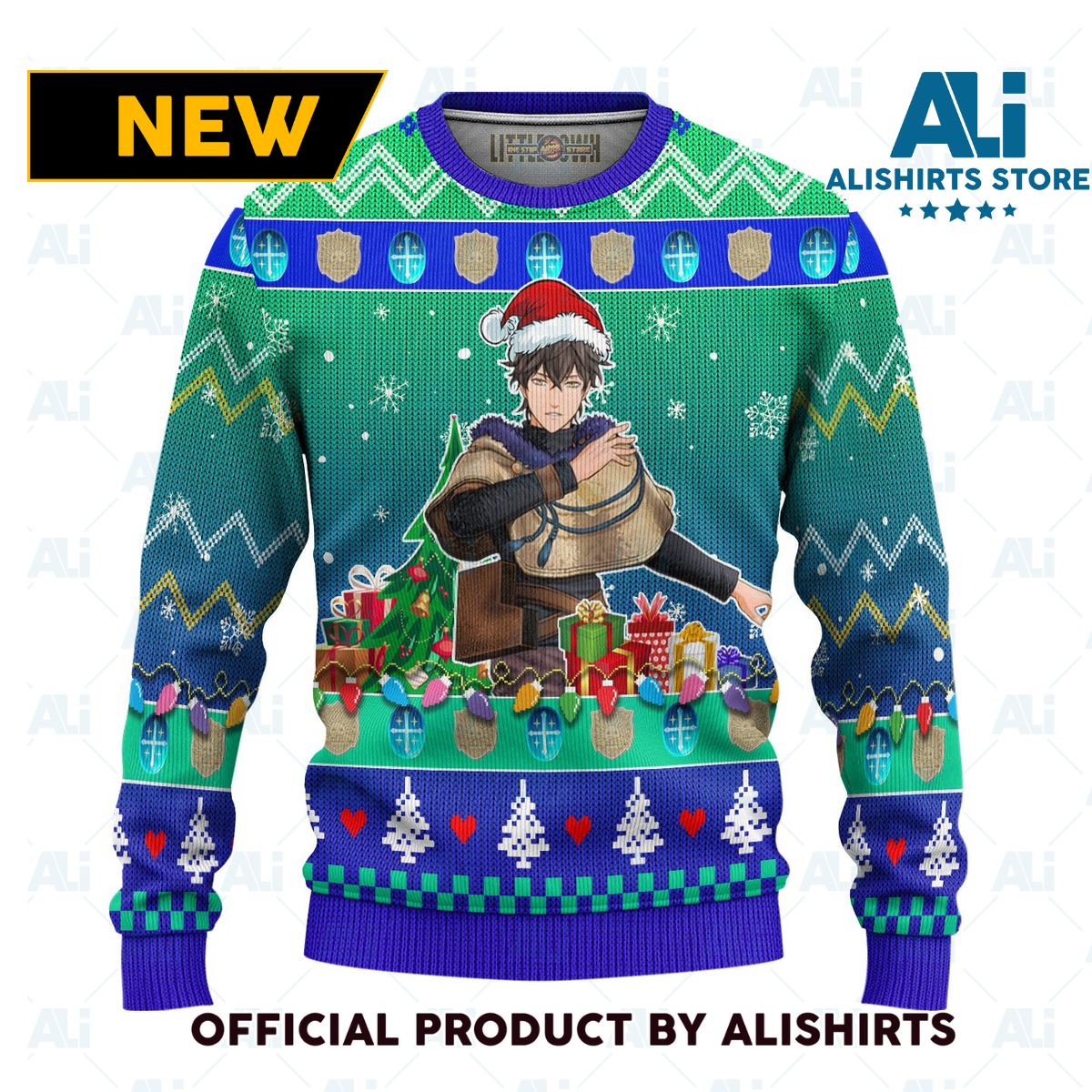 Yuno Anime Ugly Christmas Sweater Black Clover