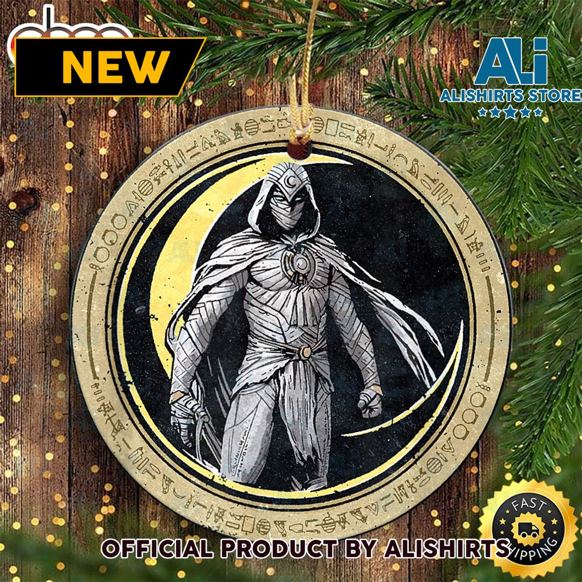 Marvel Moon Knight Crescent Egyptian Hieroglyphs Marvel Ornament