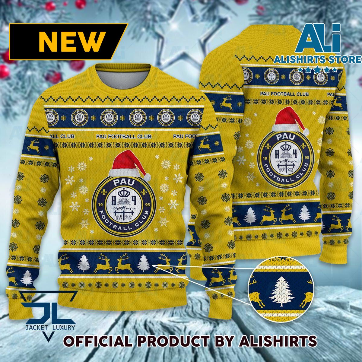 Pau Football Club Ligue 1 Ugly Christmas sweater