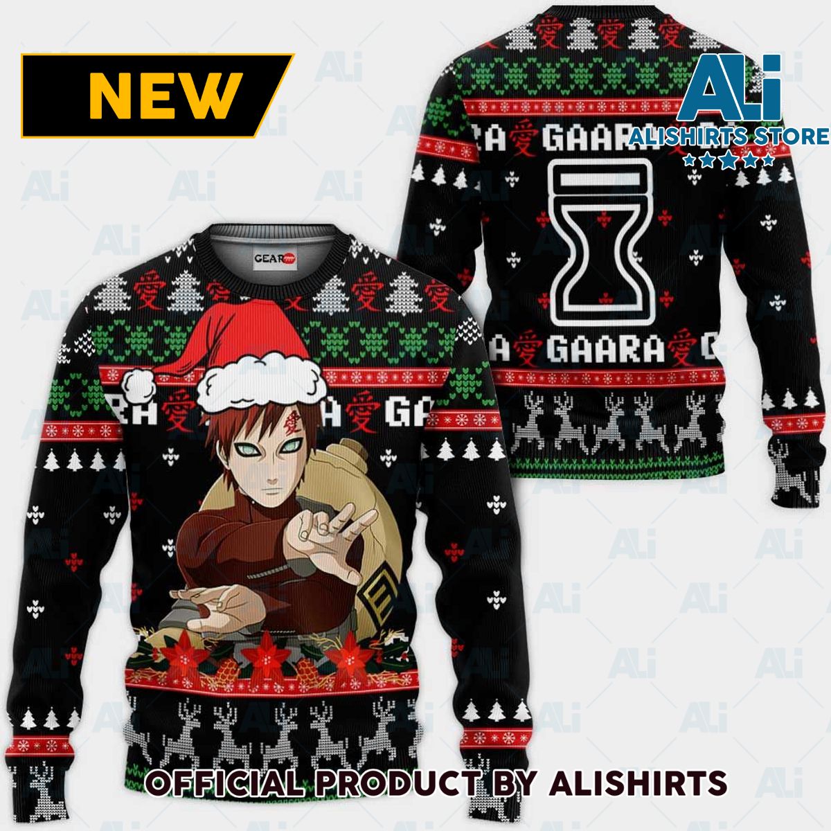 Gaara Ugly Christmas Sweater Custom Nrt Anime