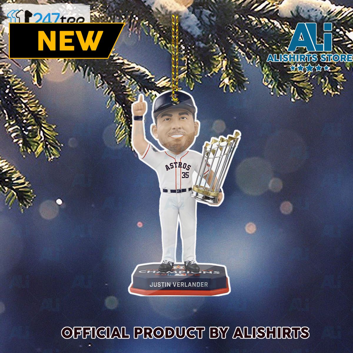 Justin Verlander Houston Astros 2022 World Series Champions Ornament