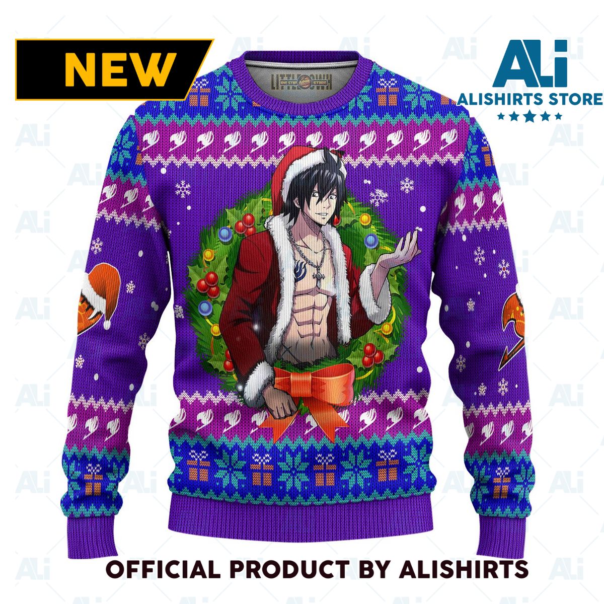 Gray Fullbuster Anime Ugly Christmas Sweater Custom Fairy Tail