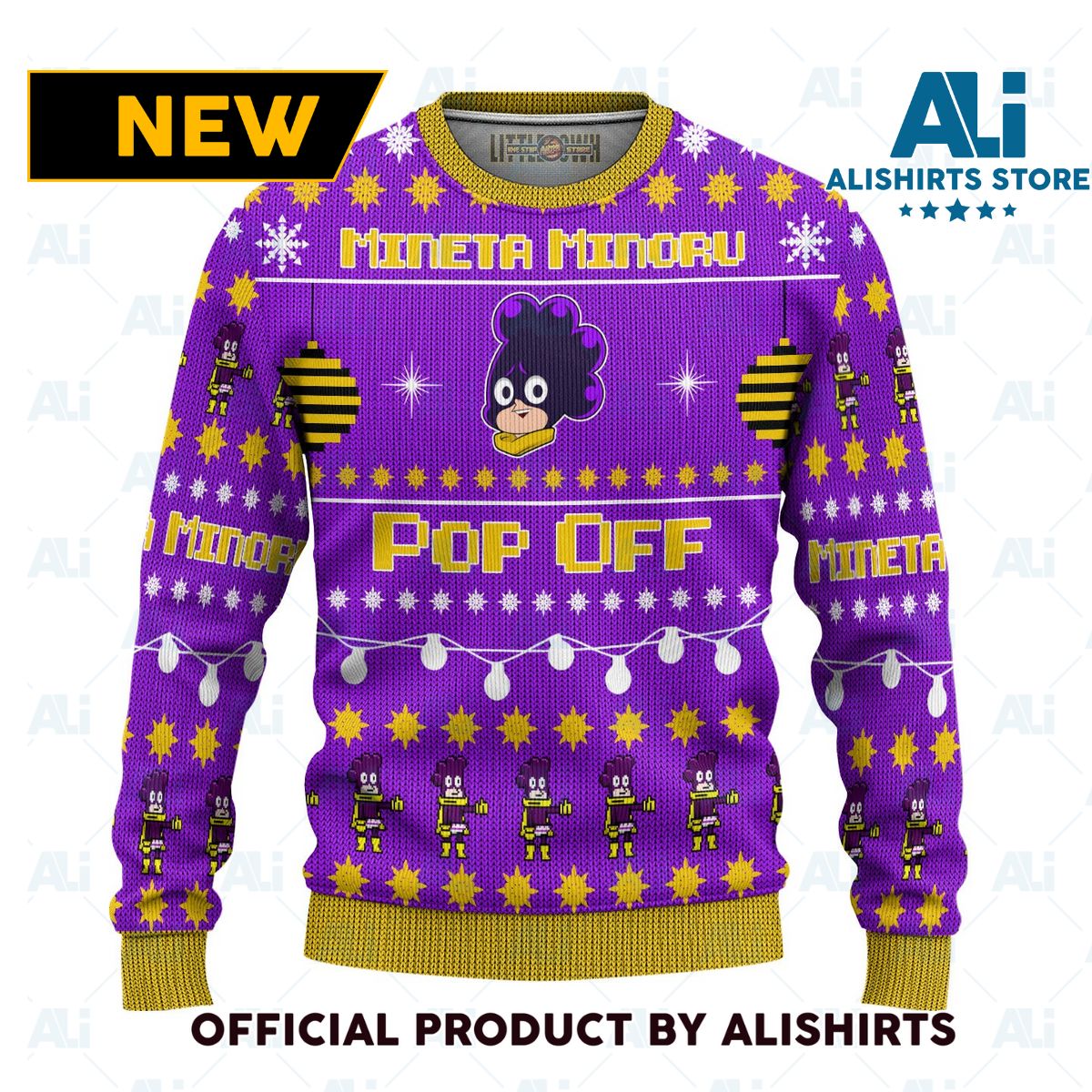 Minoru Mineta Anime Ugly Christmas Sweater Custom My Hero Academia