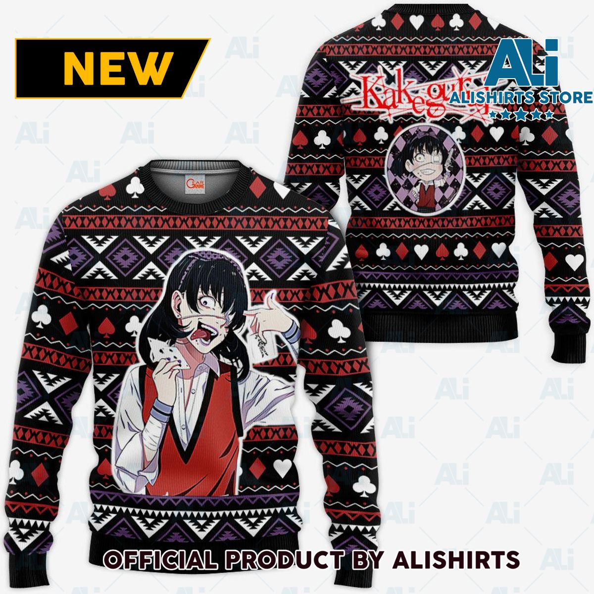 Midari Ikishima Ugly Christmas Sweater Custom Anime Kakegurui