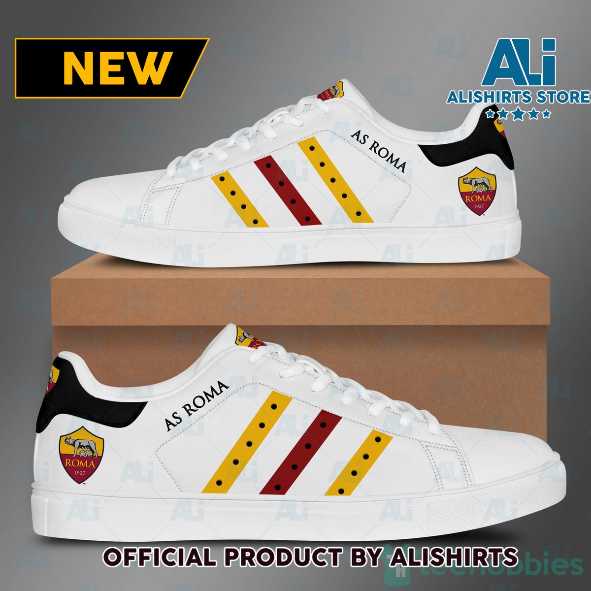 As Roma For Fan White Adidas Stan Smith Low Top Skate Shoes