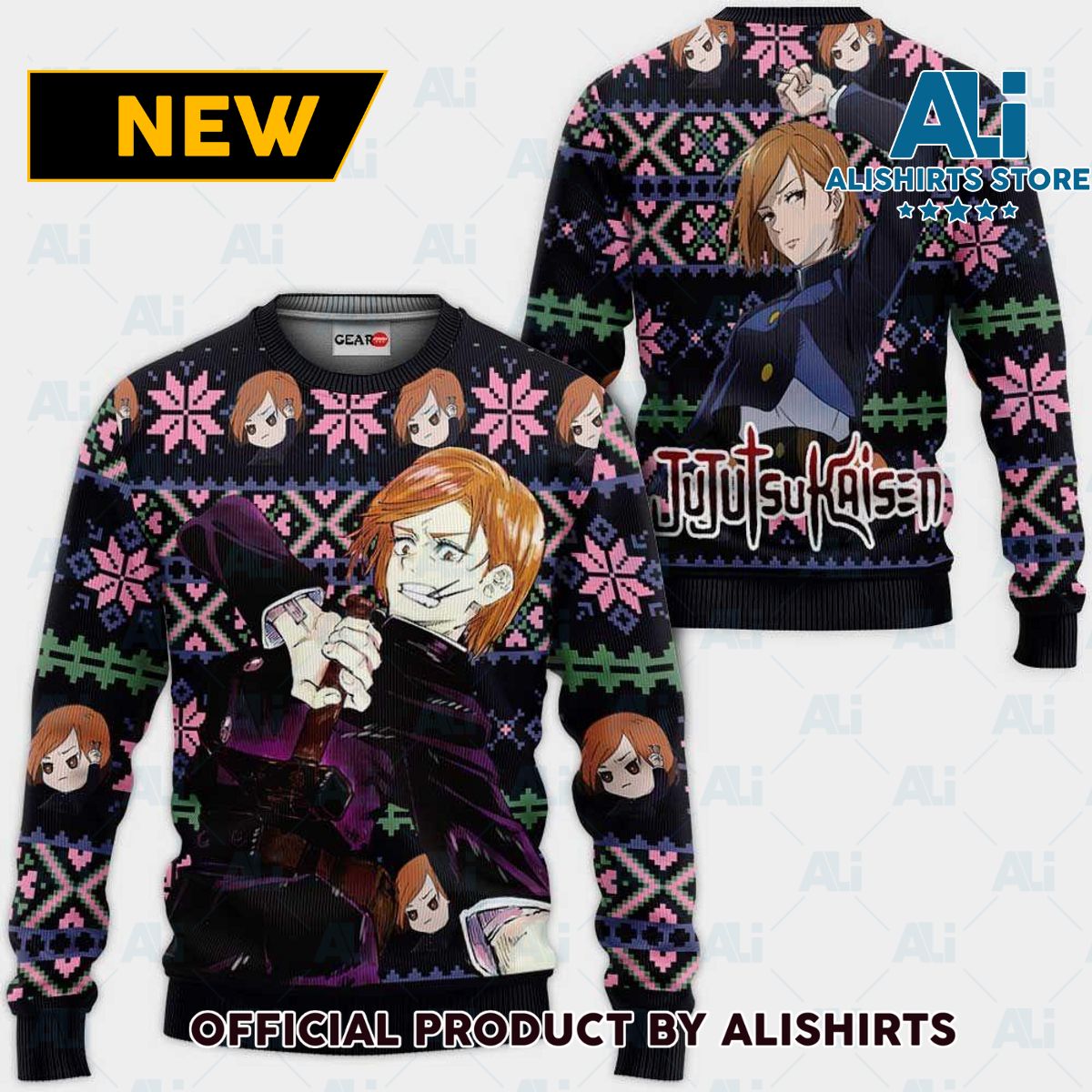 Nobara Kugisaki Ugly Christmas Sweater Custom Anime Jujutsu Kaisen