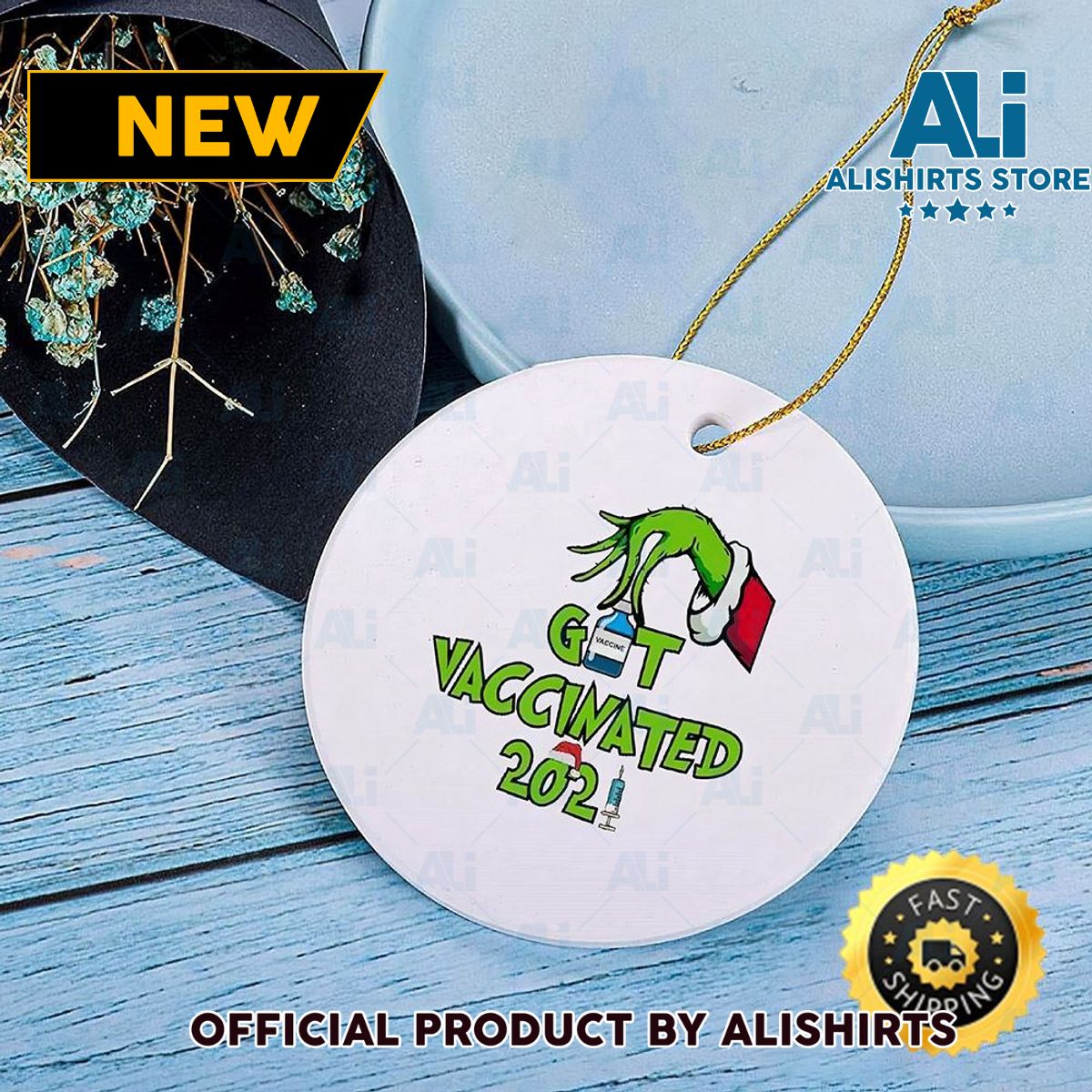The Grinch Funny Covid 19 Pandemic Vaccination Holiday Grinch Christmas Ornament