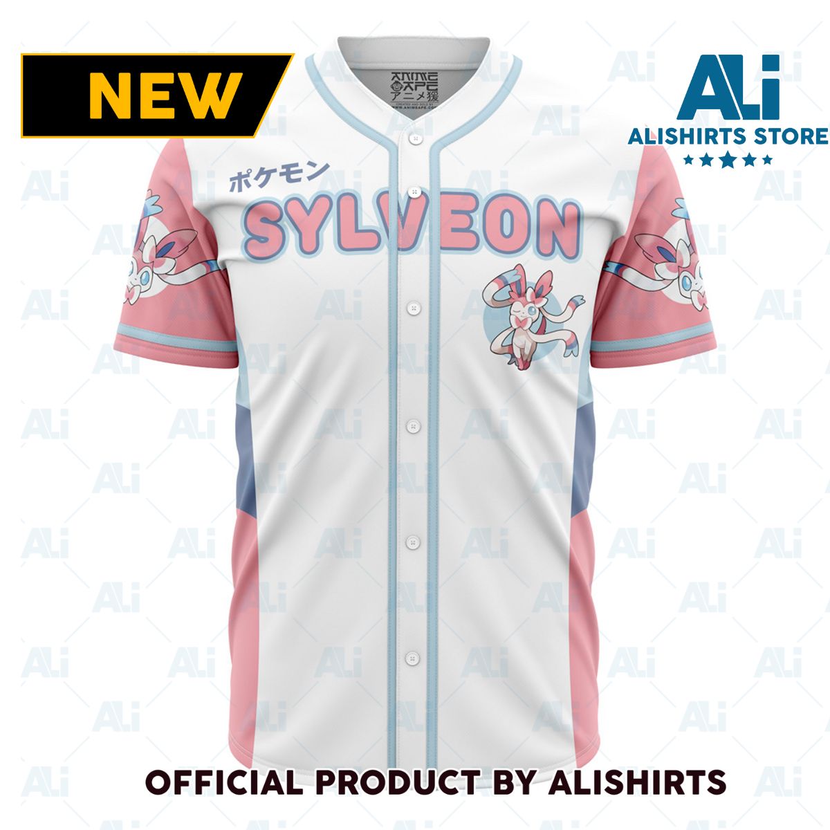 Sylveon Eeveelution Pokemon Baseball Jersey