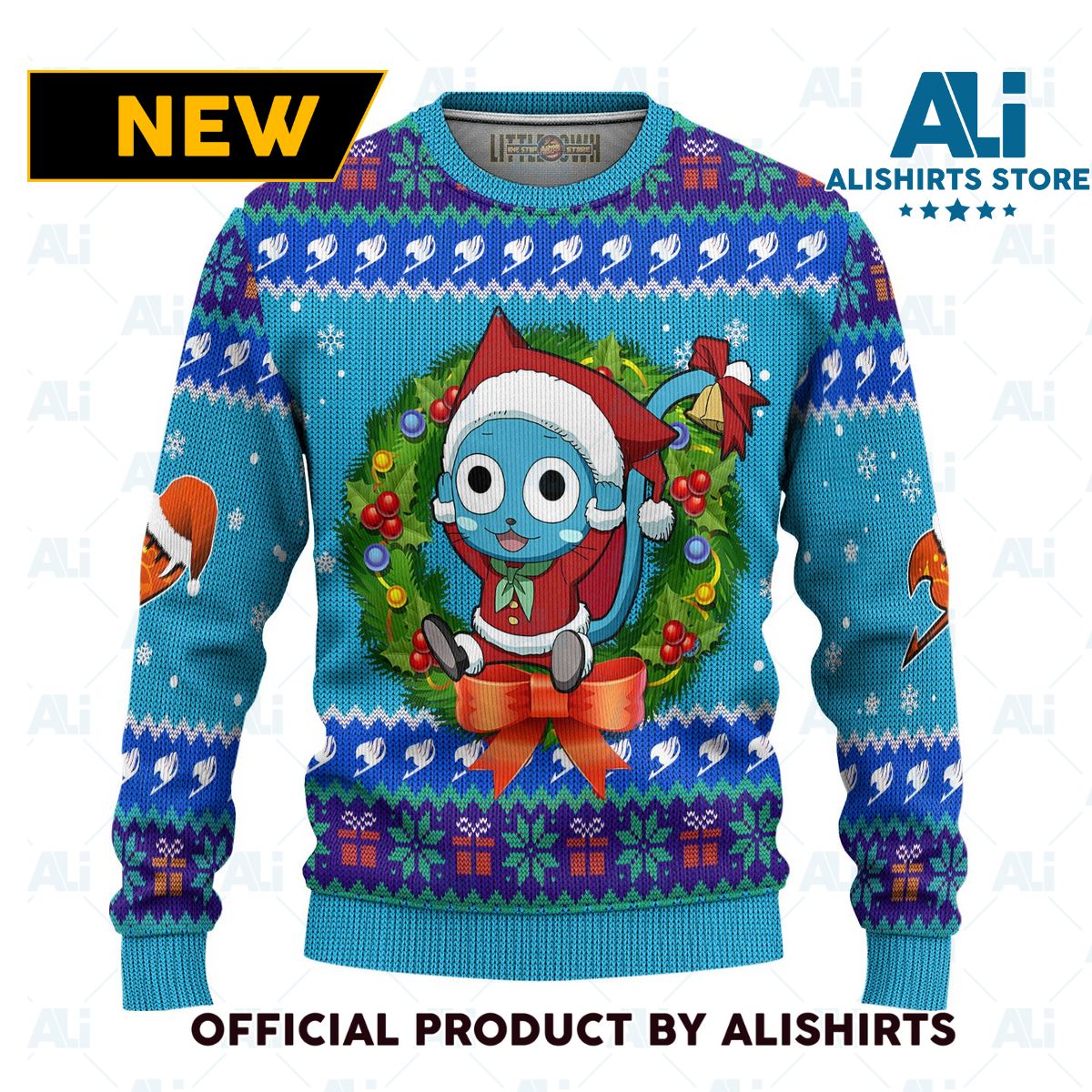 Happy Anime Ugly Christmas Sweater Custom Fairy Tail