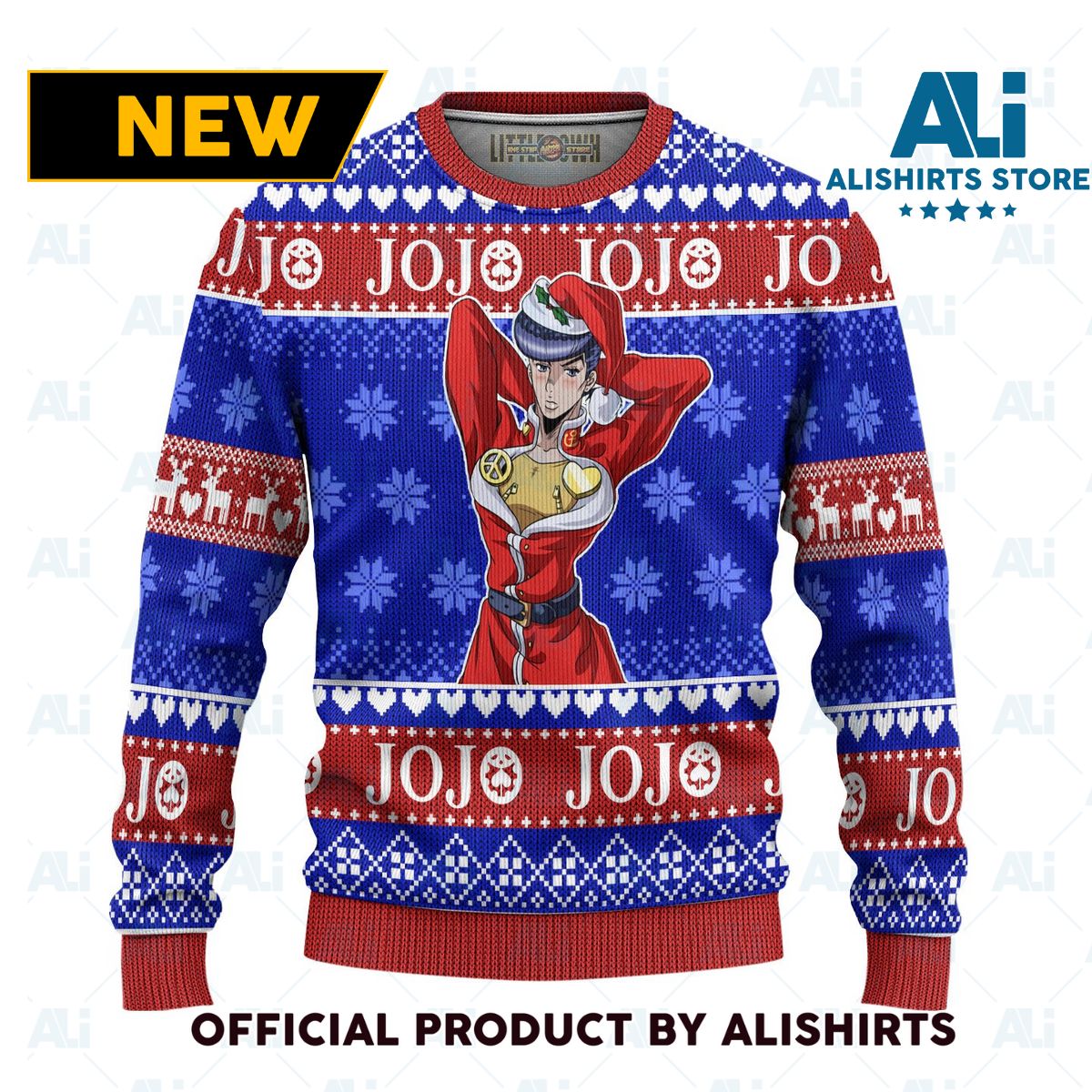 Josuke Higashikata Anime Ugly Christmas Sweater Custom Jojos Bizarre Adventure