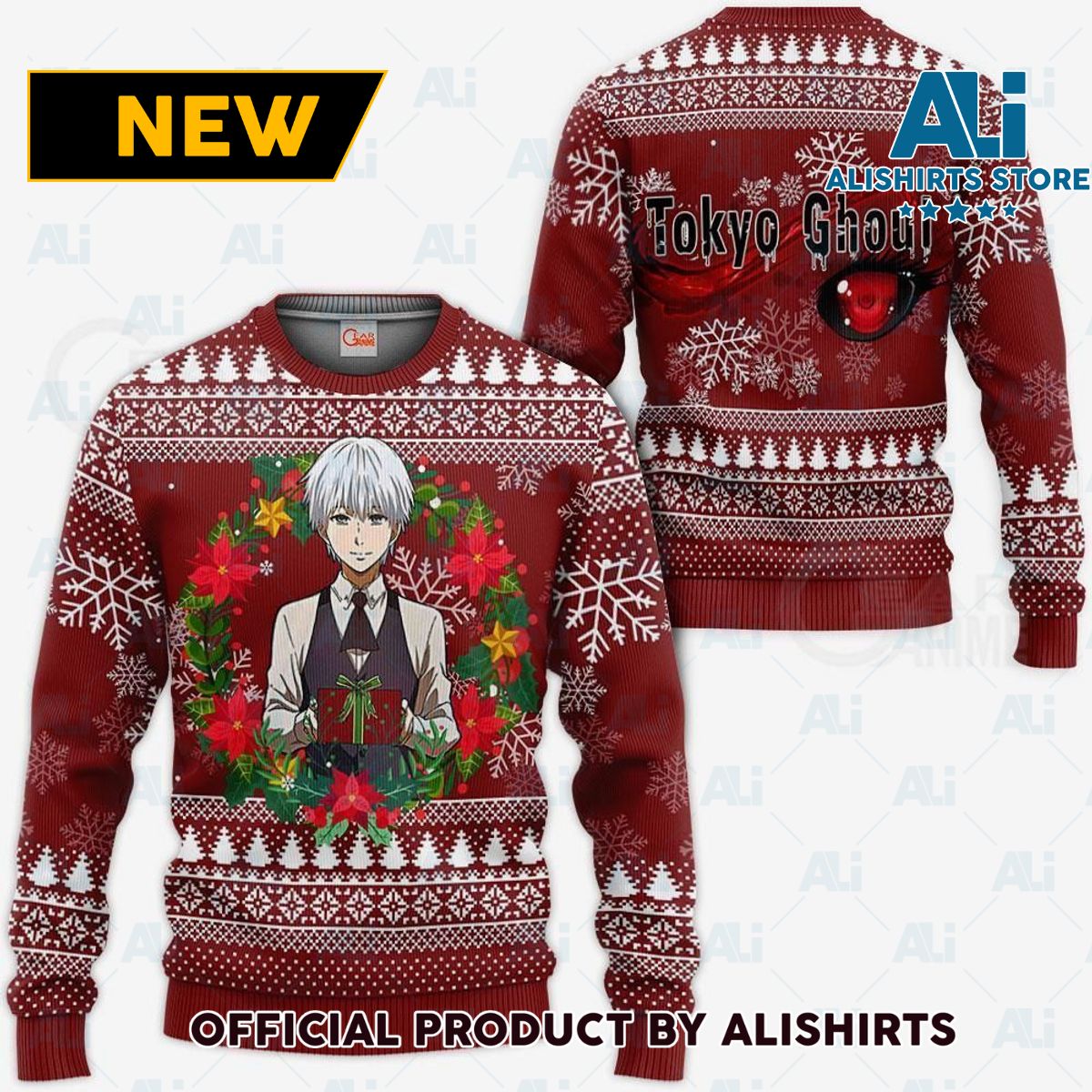 Ken Kaneki Ugly Christmas Sweater Tokyo Ghoul Anime Gift Idea