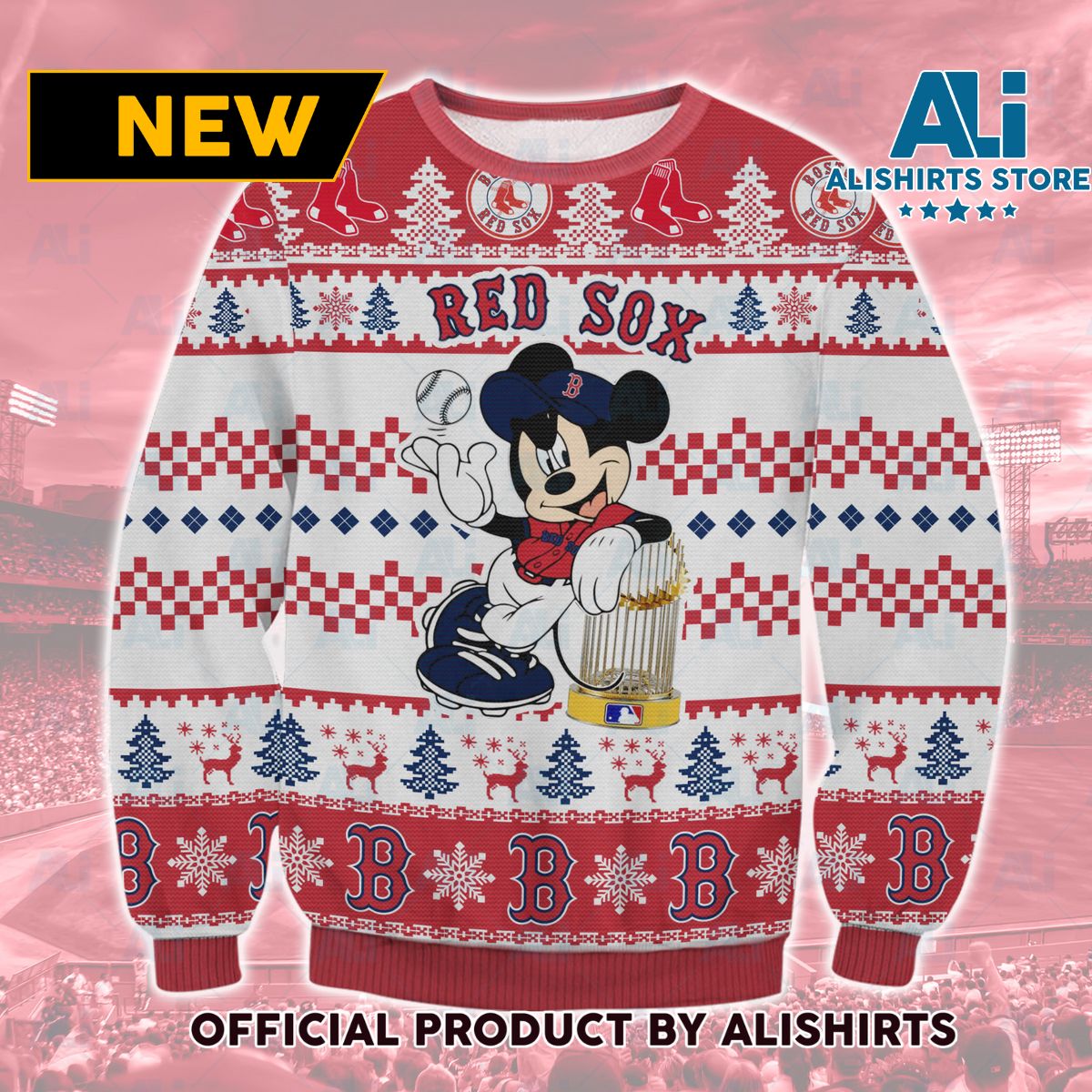 Boston Red Sox Mickey Mouse Ugly Sweater