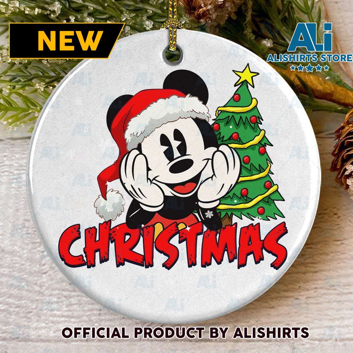 Mickey Disney Merry Christmas Tree Ornament